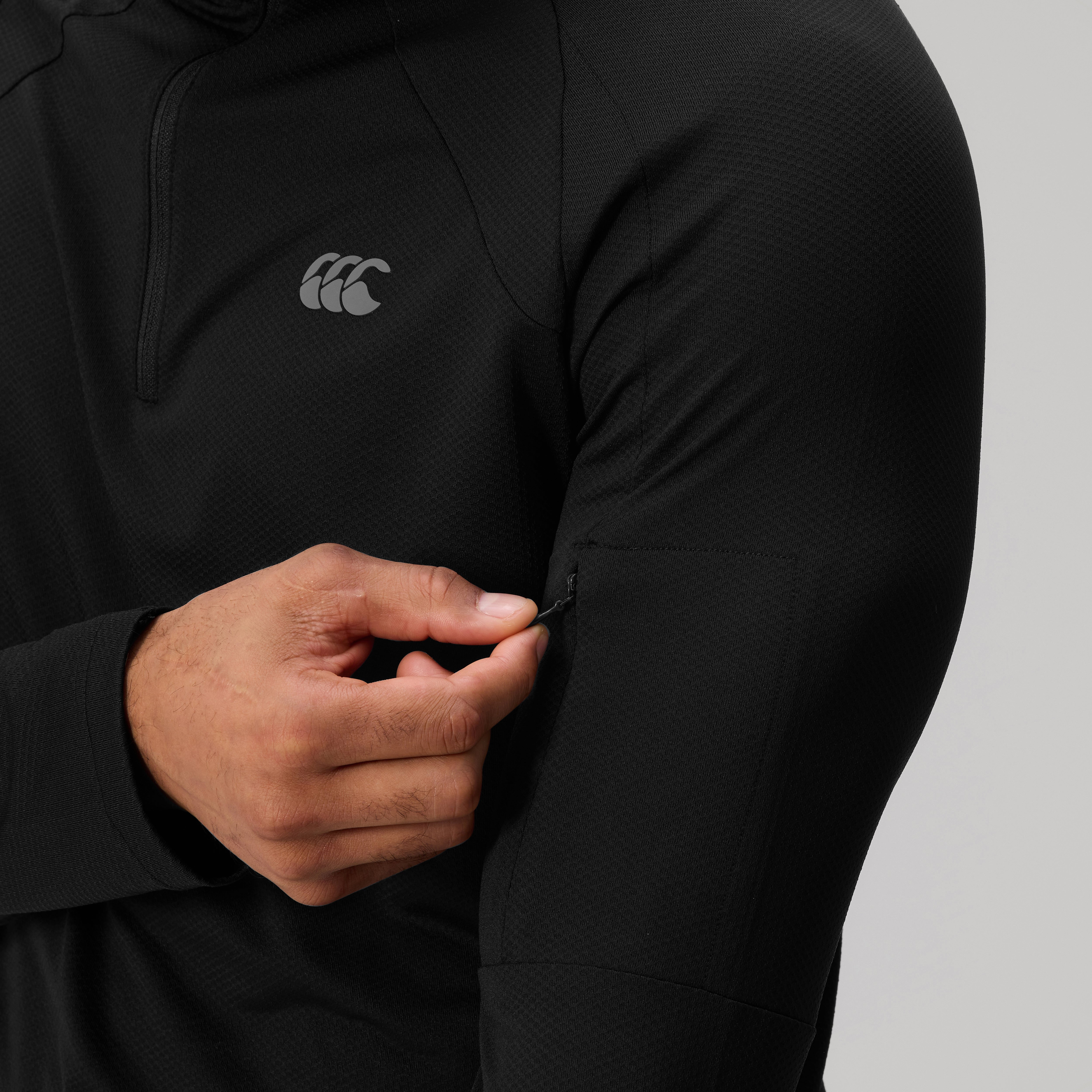 canterbury-tempo-quarter-zip-negro-sudadera-deportiva-de-media-cremallera-para-h image 8
