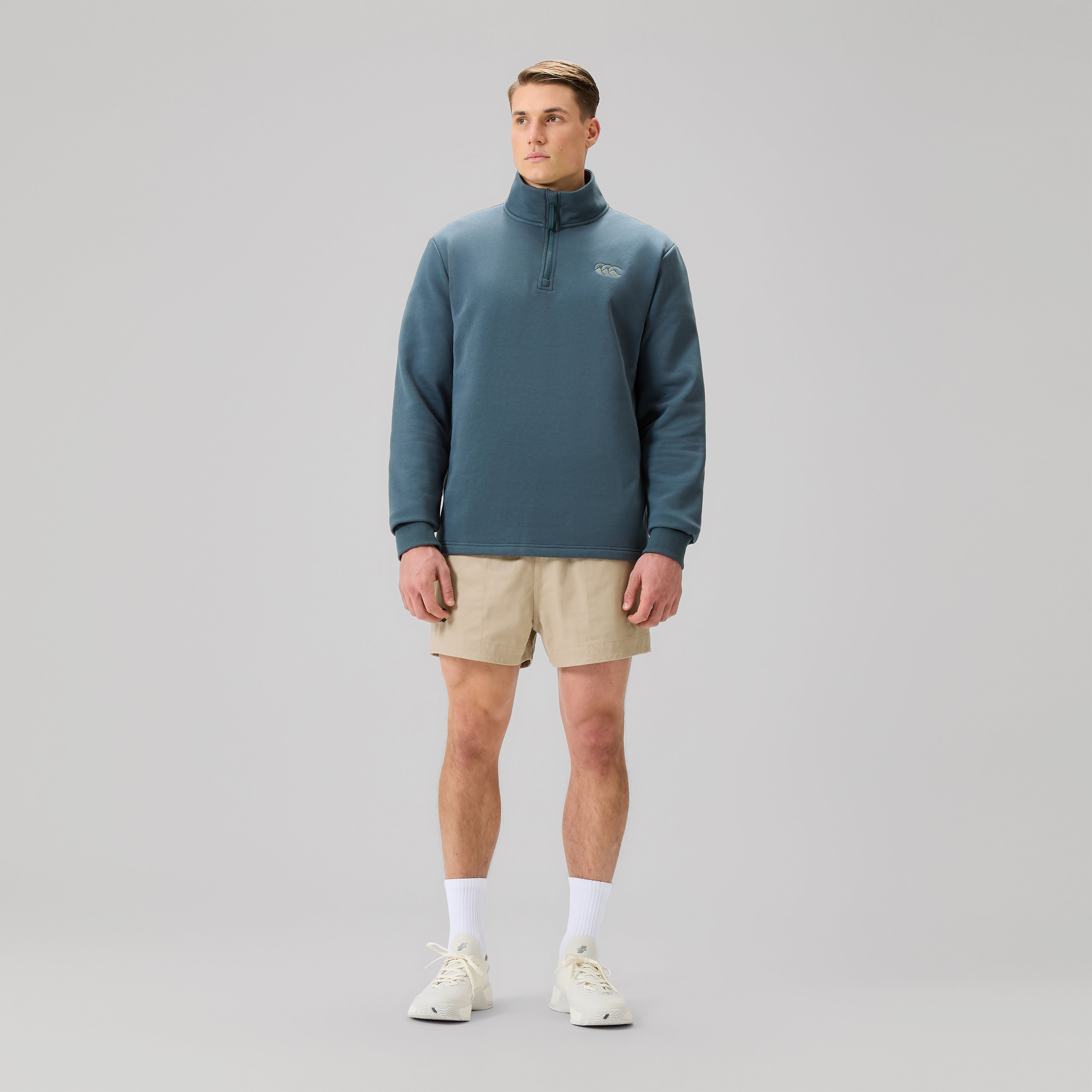canterbury-sudadera-con-media-cremallera-fundamentals-gris-para-hombre image 2