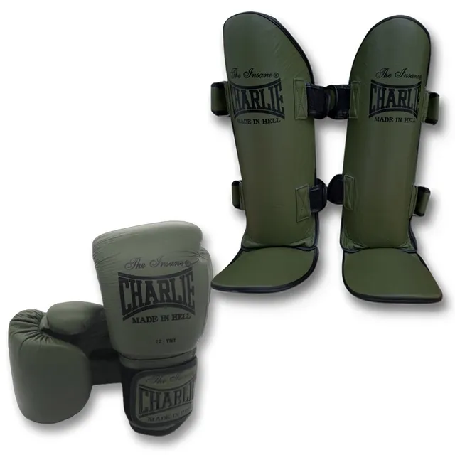 pack-m-kick-army-de-charlie-boxing-guantes-y-espinilleras-de-boxeo image 1