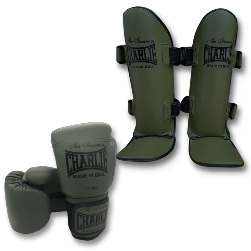 pack-m-kick-army-de-charlie-boxing-guantes-y-espinilleras-de-boxeo image 1