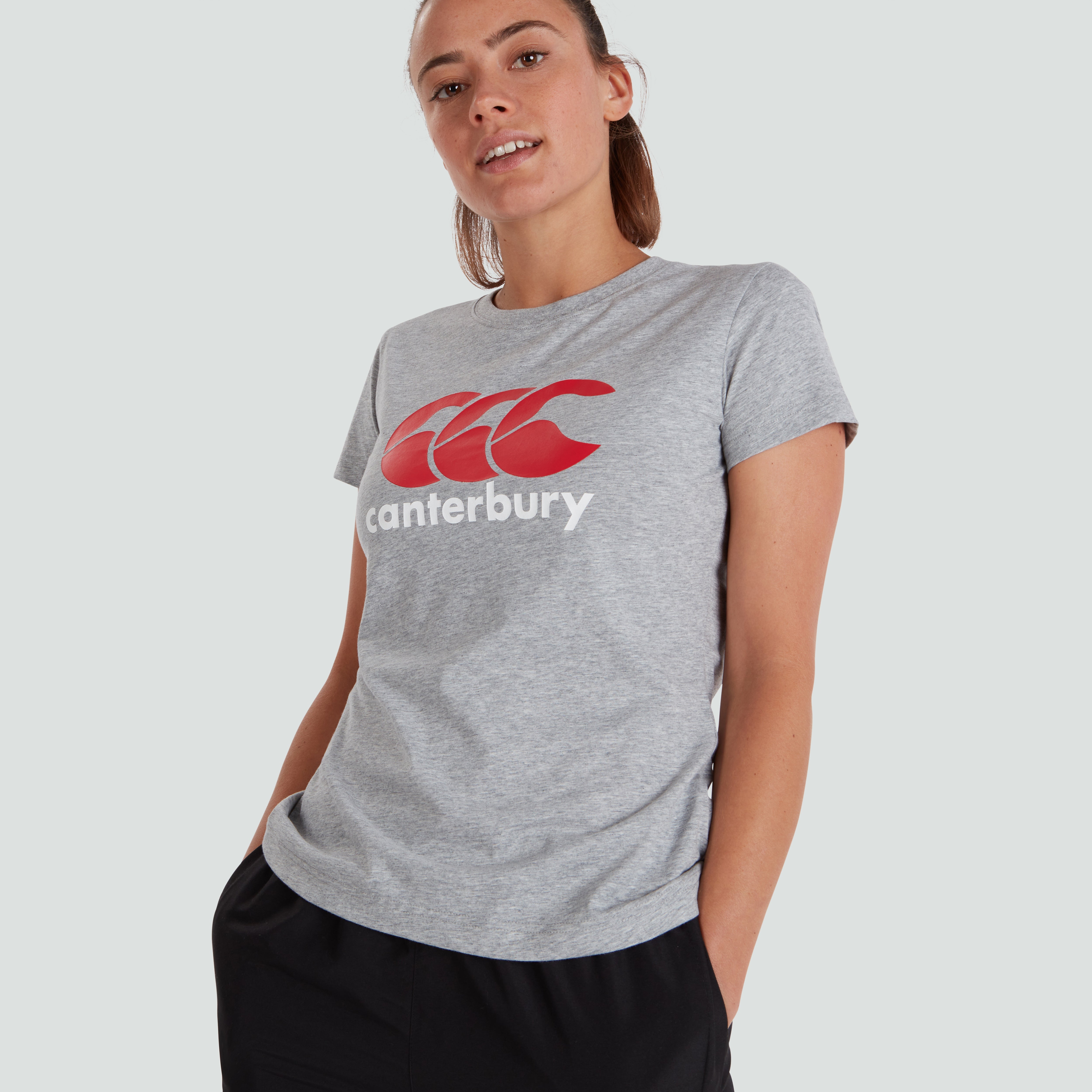 canterbury-ccc-logo-tee-mujer-gris-camiseta-casual image 5