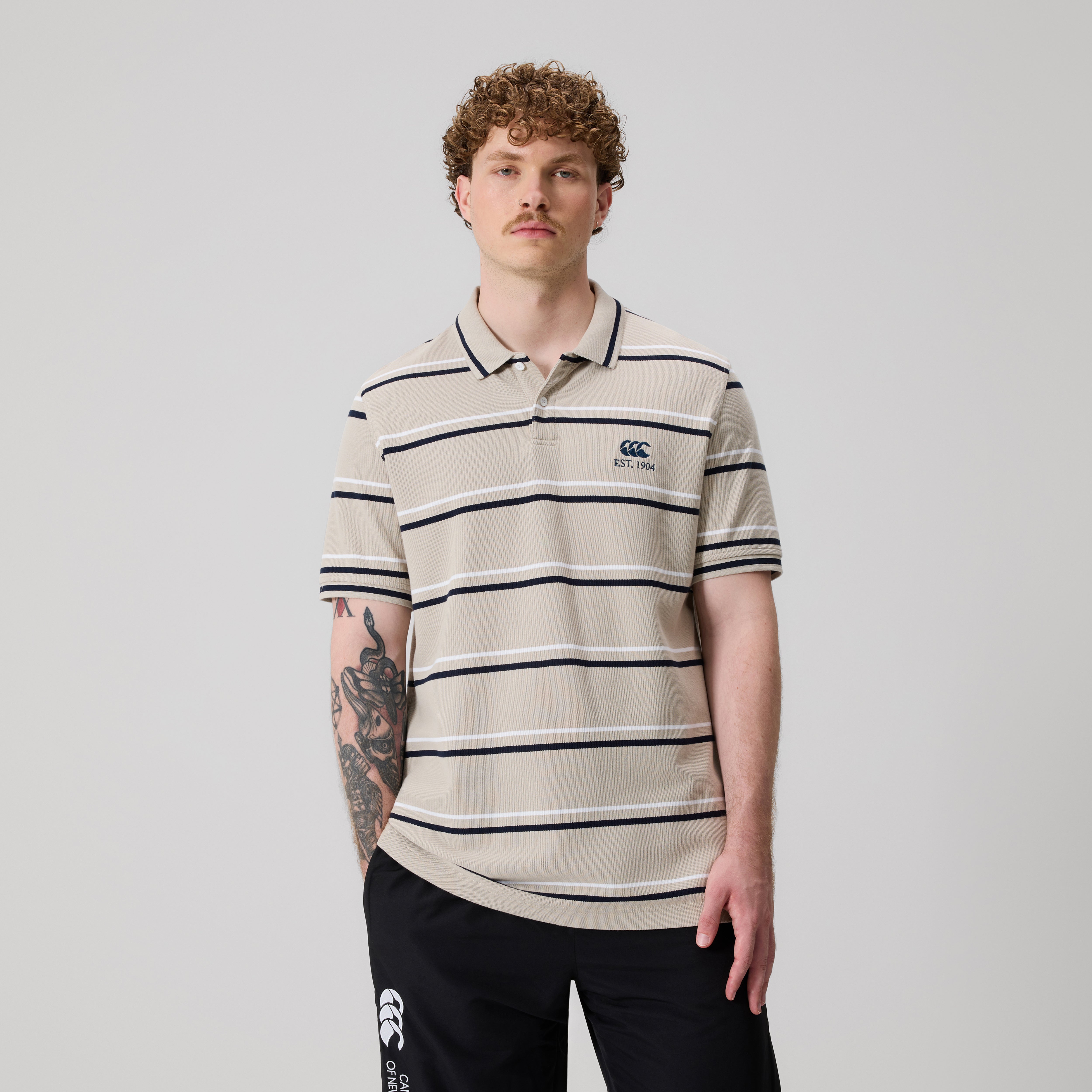 canterbury-multi-stripe-polo-beige-de-hombre image 1