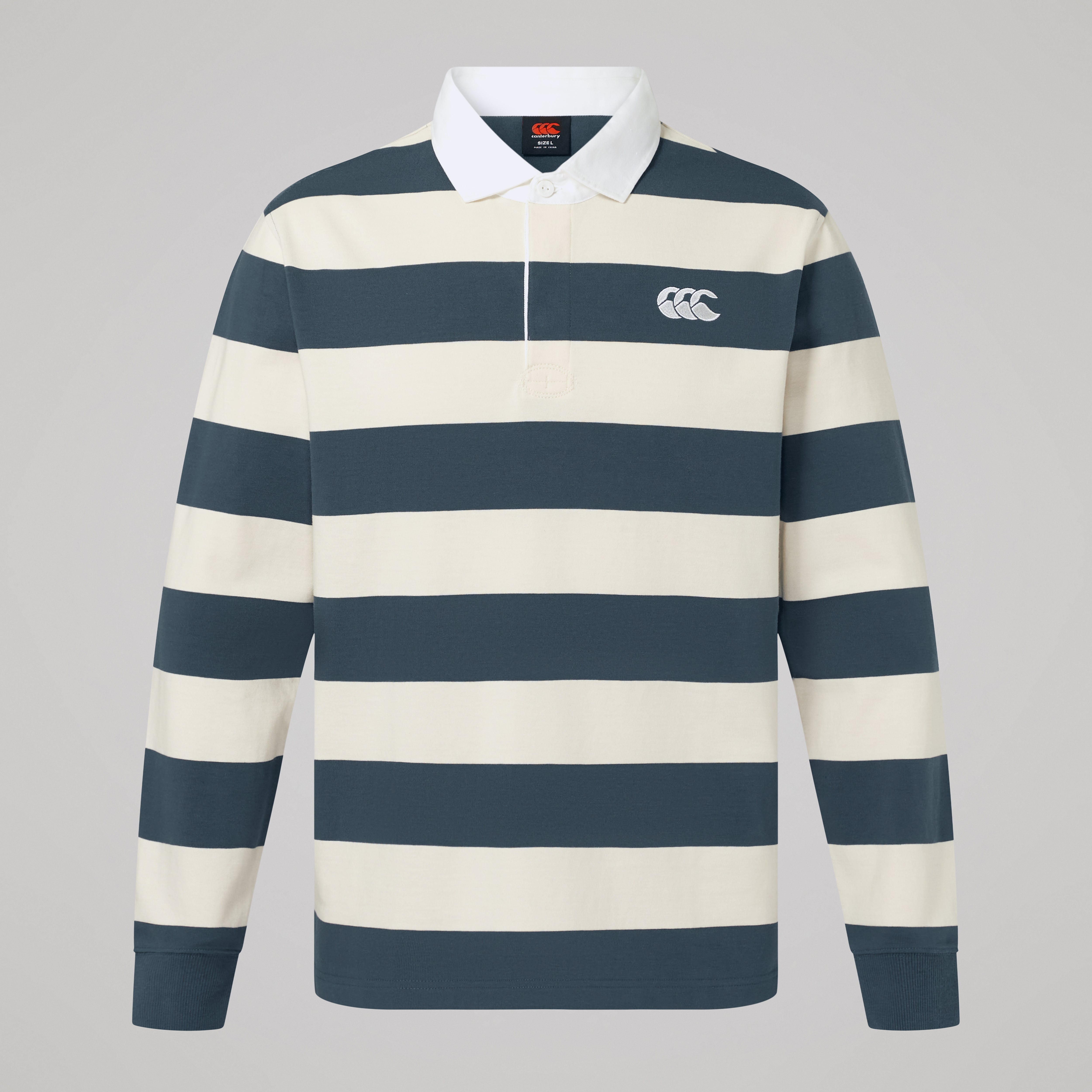 canterbury-fundamentals-yarn-stripe-rugby-jersey-grey image 1