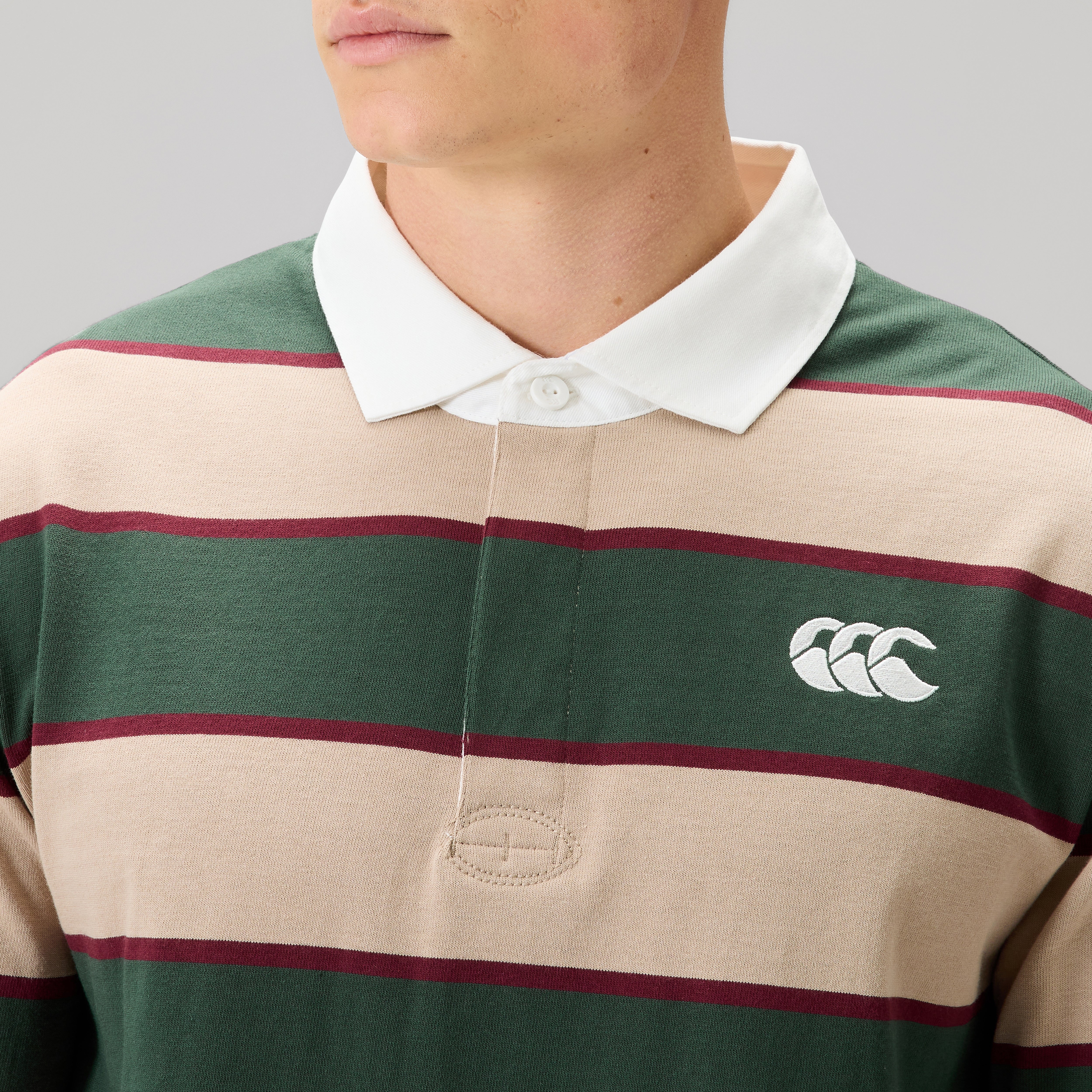 camiseta-de-rugby-canterbury-fundamentals-stripe-rugby-jersey-verde-para-hombre image 5