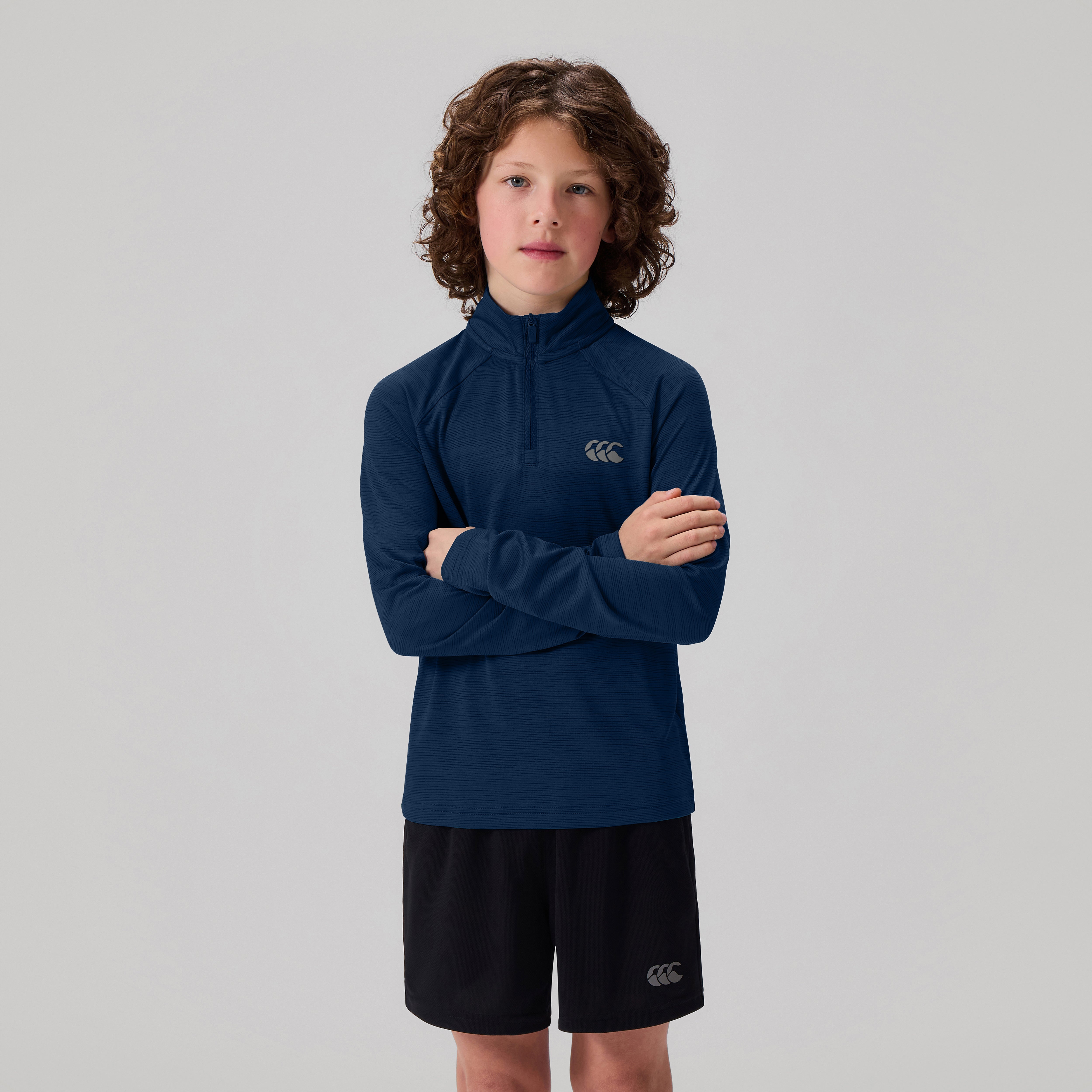canterbury-tempo-sudadera-de-entrenamiento-1-4-zip-para-junior-unisex-azul-marin image 3