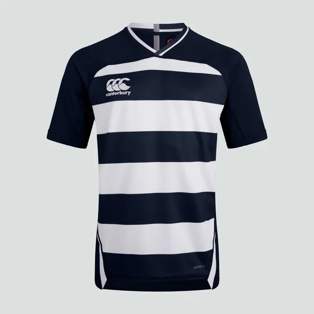 canterbury-vapodri-evader-hooped-jersey-navy-camiseta-de-rugby-con-rayas-y-cuell image 1