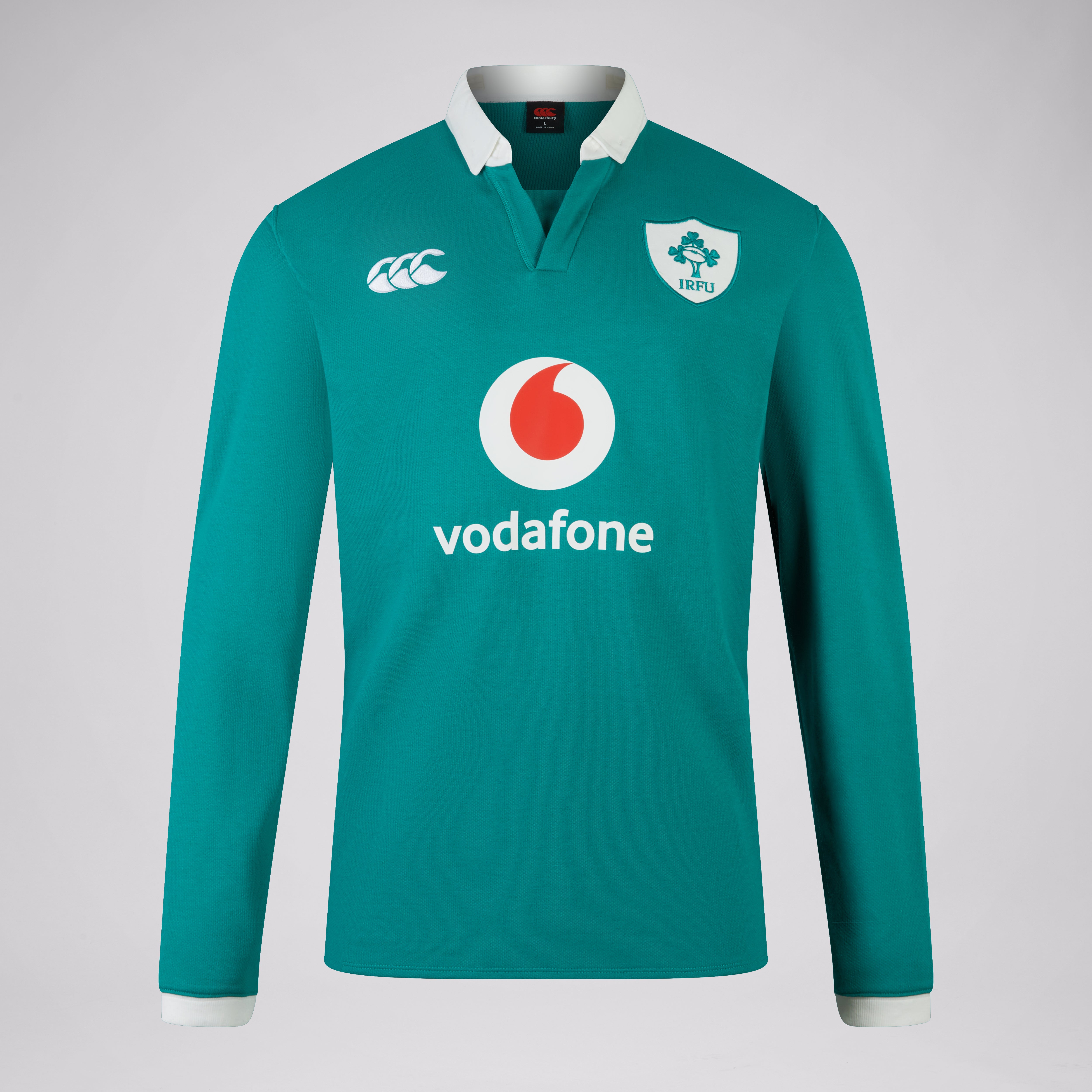 canterbury-camiseta-polo-irlanda-home-manga-larga-cl-sica-hombre-verde-blanco image 1