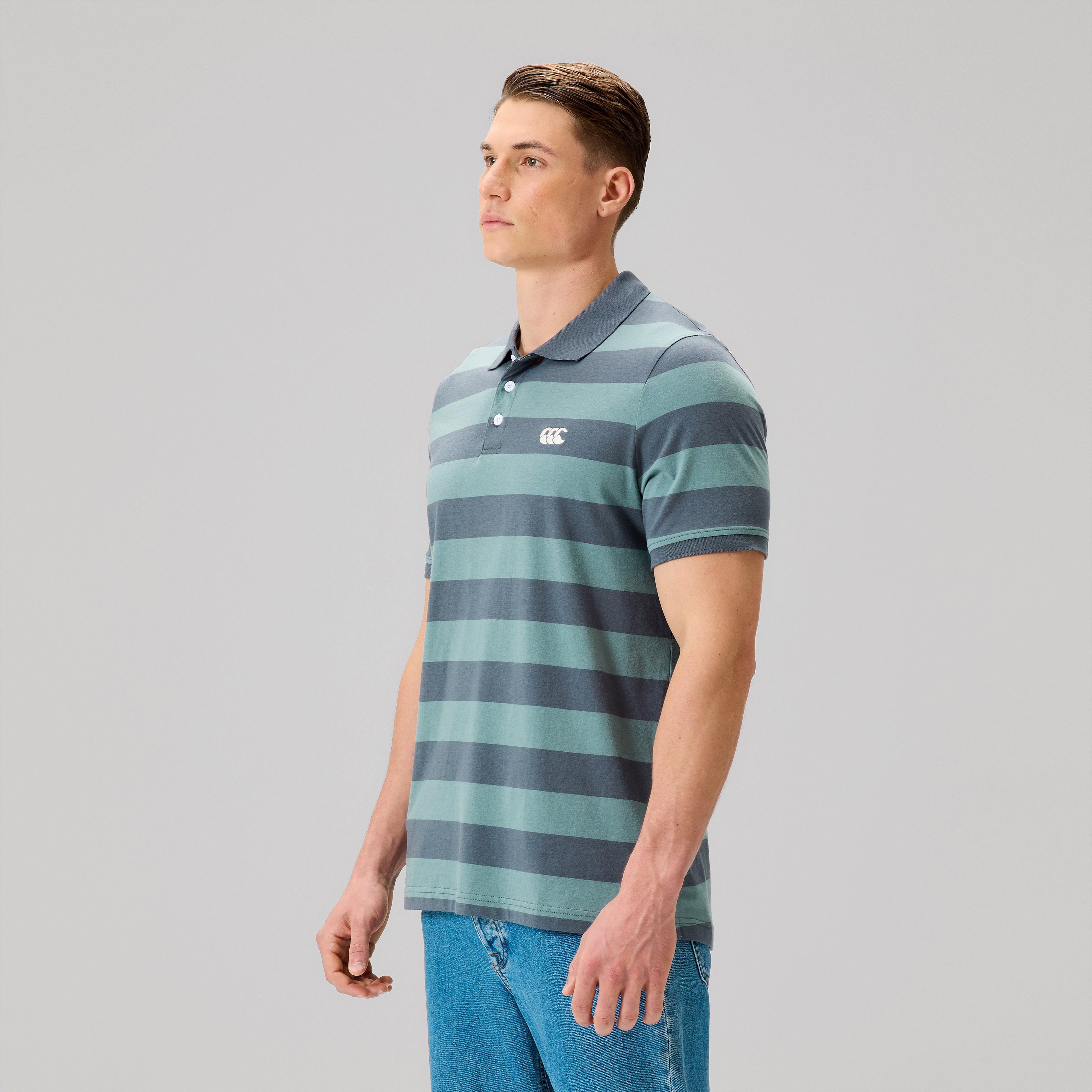 canterbury-mens-fundamentals-stripe-polo-shirt-grey image 4