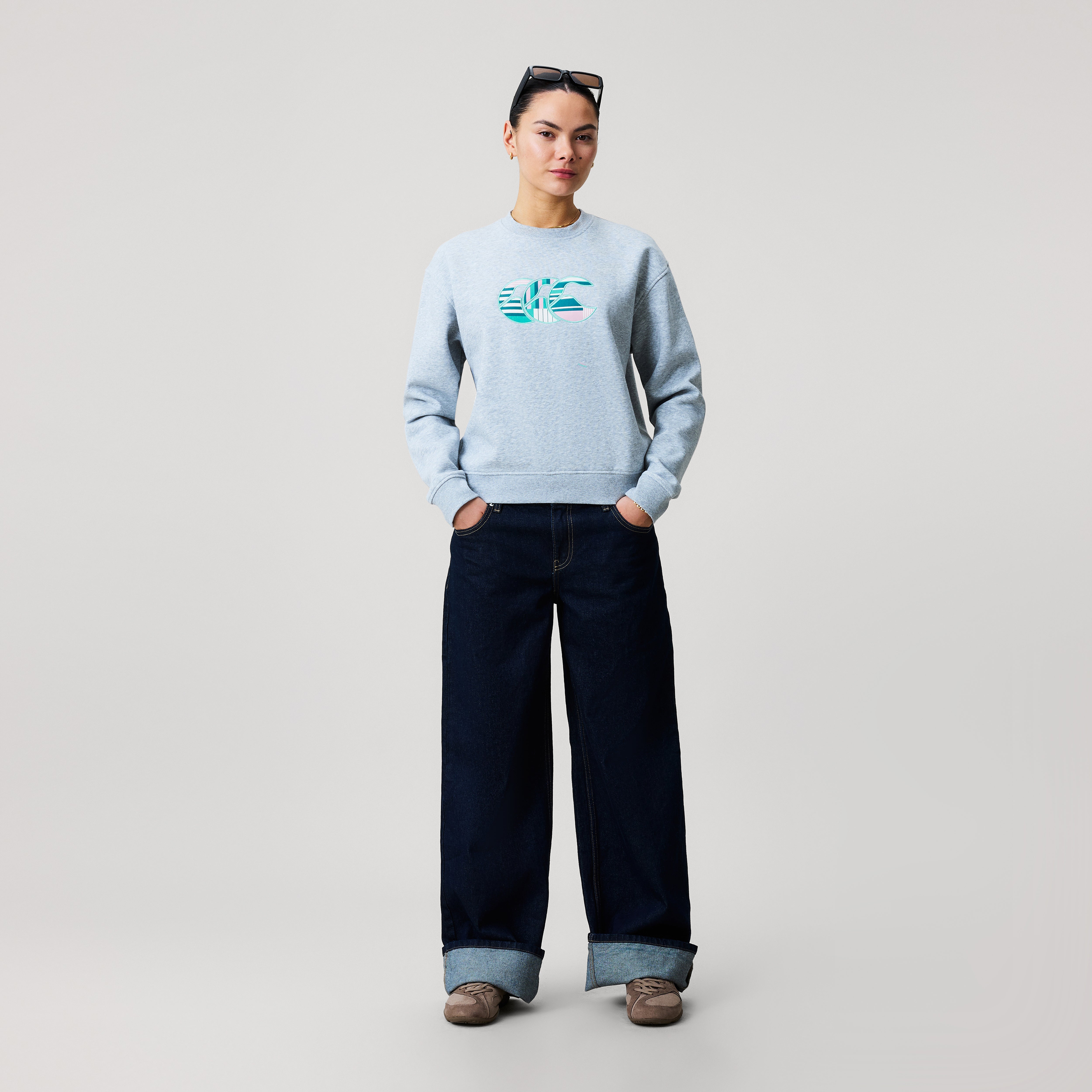 canterbury-womens-uglies-logo-crew-sweatshirt-grey image 2