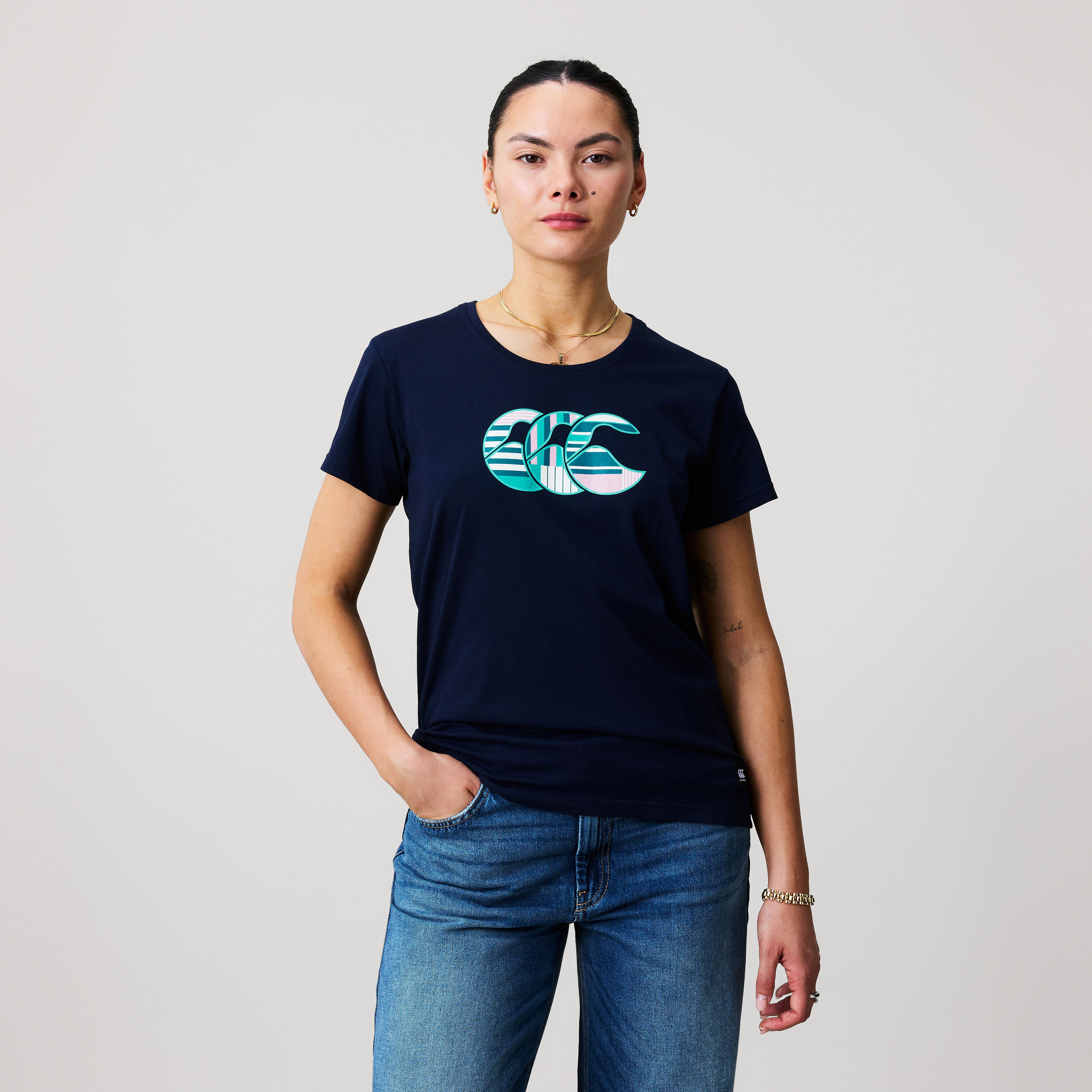 canterbury-uglies-logo-tee-azul-marimno-para-mujer-camiseta-deportiva-de-corte-e image 3