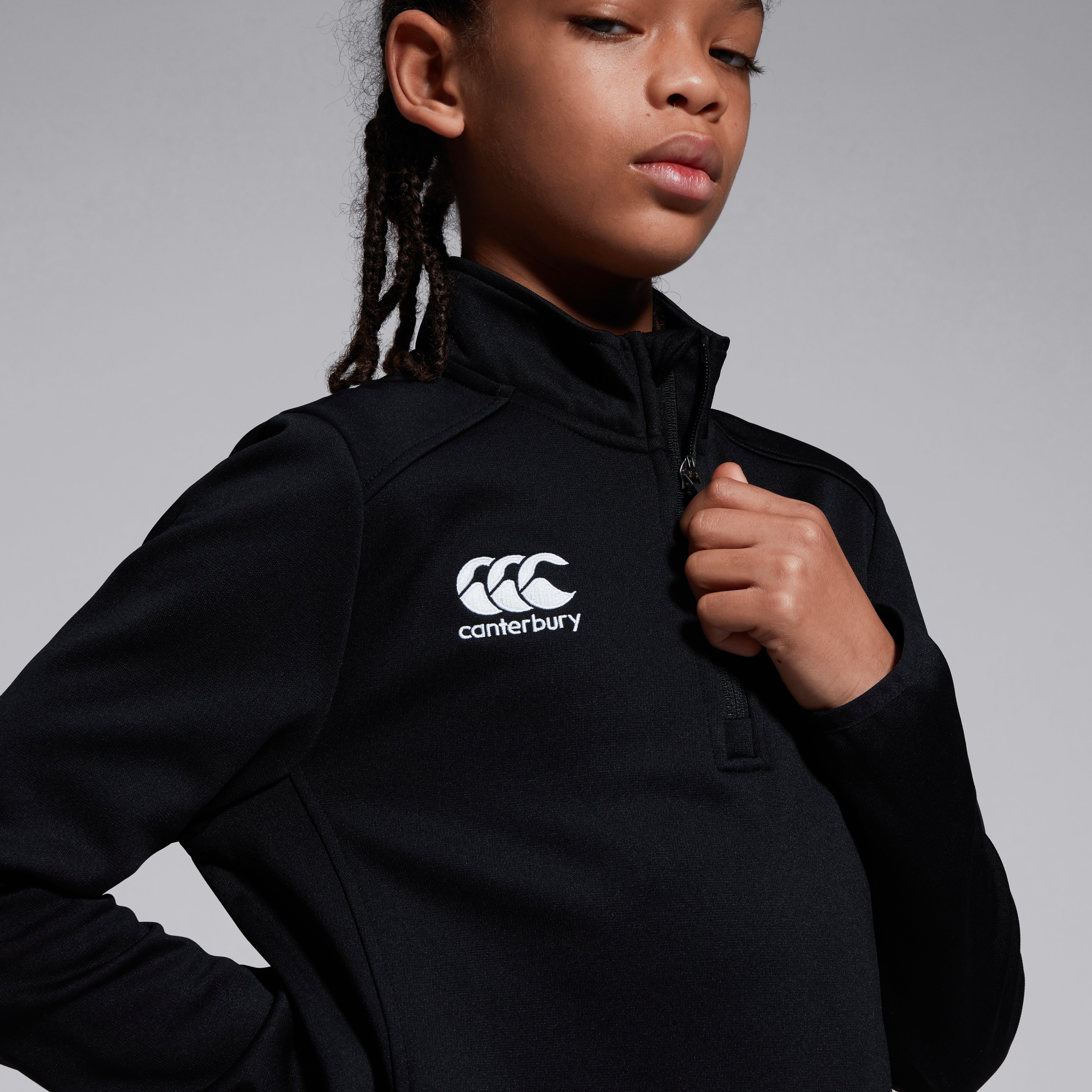 canterbury-club-1-4-zip-midlayer-junior-unisex-negro image 6
