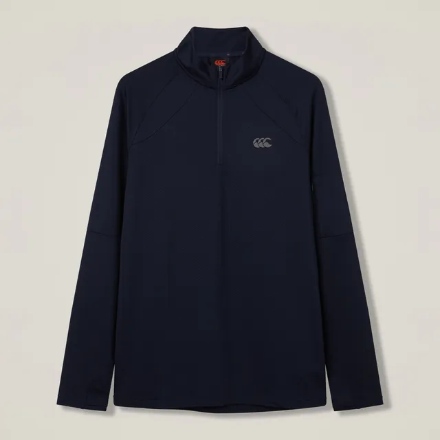 canterbury-mens-tempo-1-4-zip-tee-navy-camiseta-de-entrenamiento-con-media-crema image 1