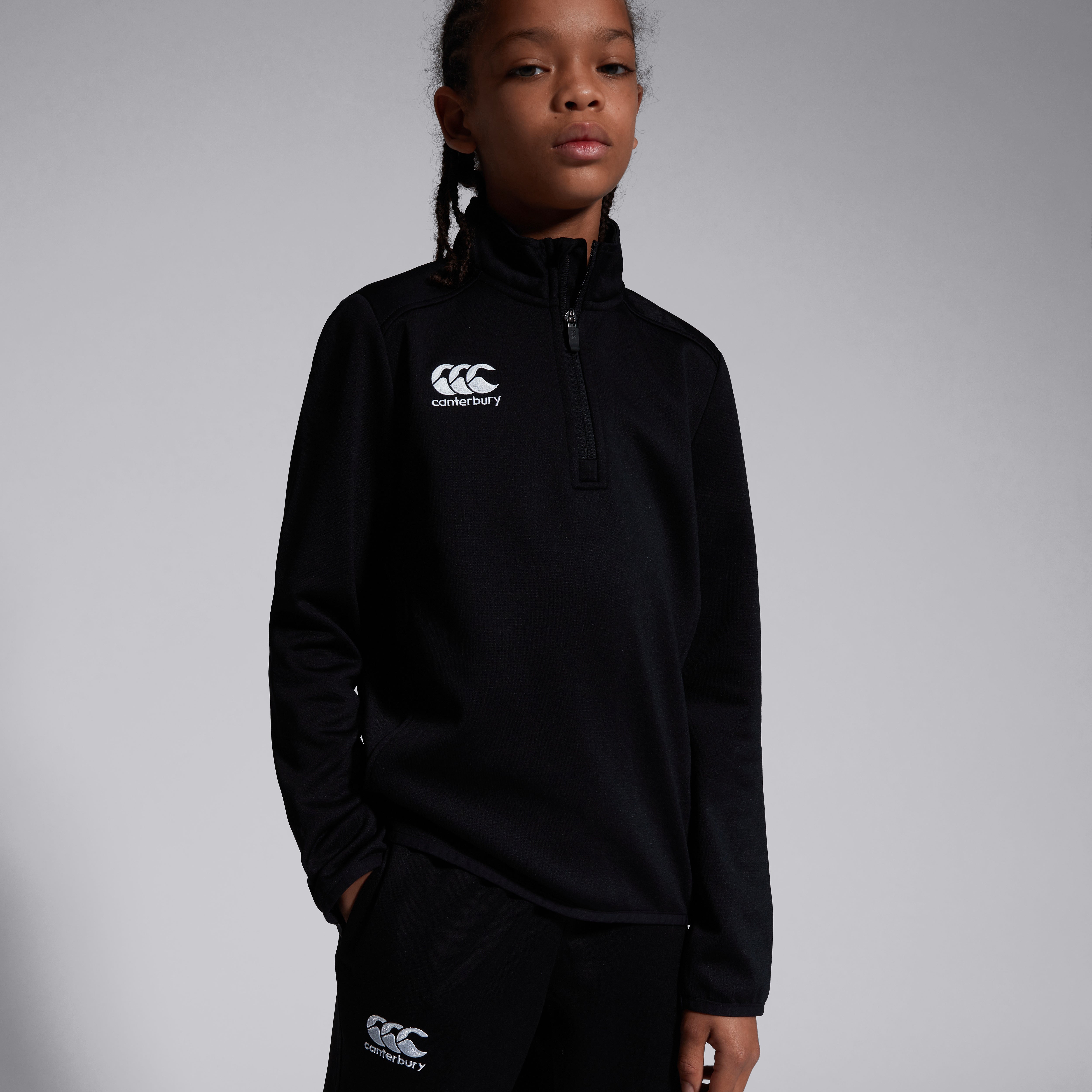 canterbury-club-1-4-zip-midlayer-junior-unisex-negro image 4