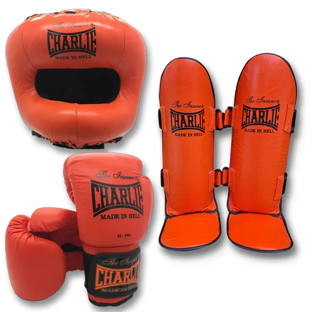 pack-m-full-kick-orange-charlie-boxing-guantes-espinillera-y-casco-equipaci-n-co image 1