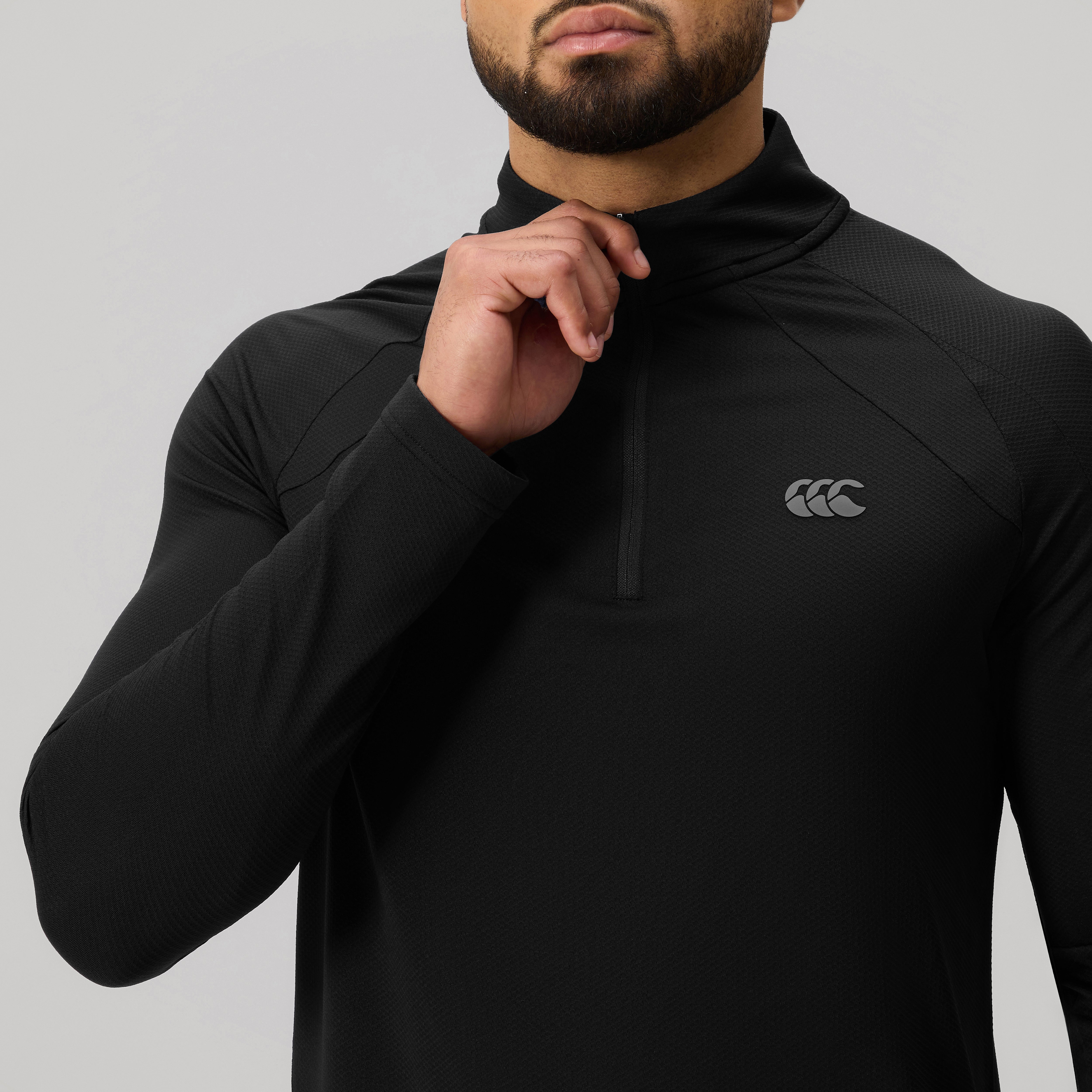 canterbury-tempo-quarter-zip-negro-sudadera-deportiva-de-media-cremallera-para-h image 7