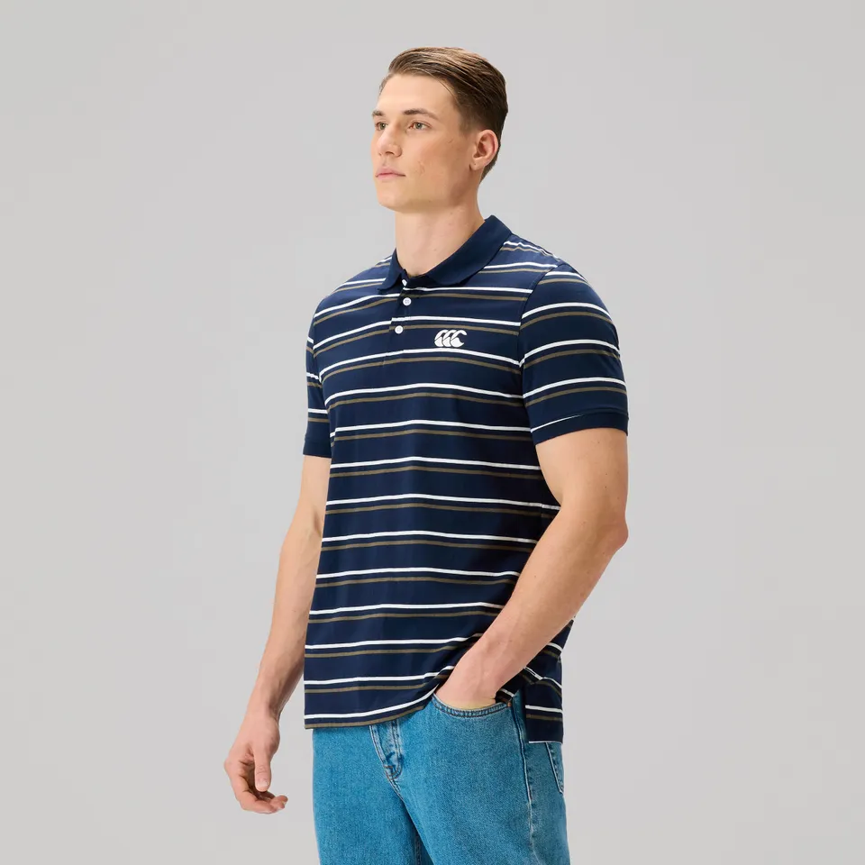 canterbury-yarn-dye-stripe-polo-shirt-hombre-azul-marino image 1