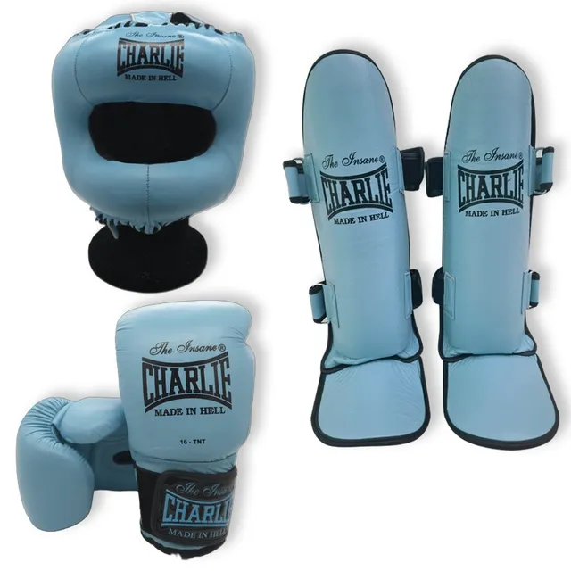 charlie-boxing-pack-m-full-kick-blue-sky-guantes-espinillera-y-casco image 1