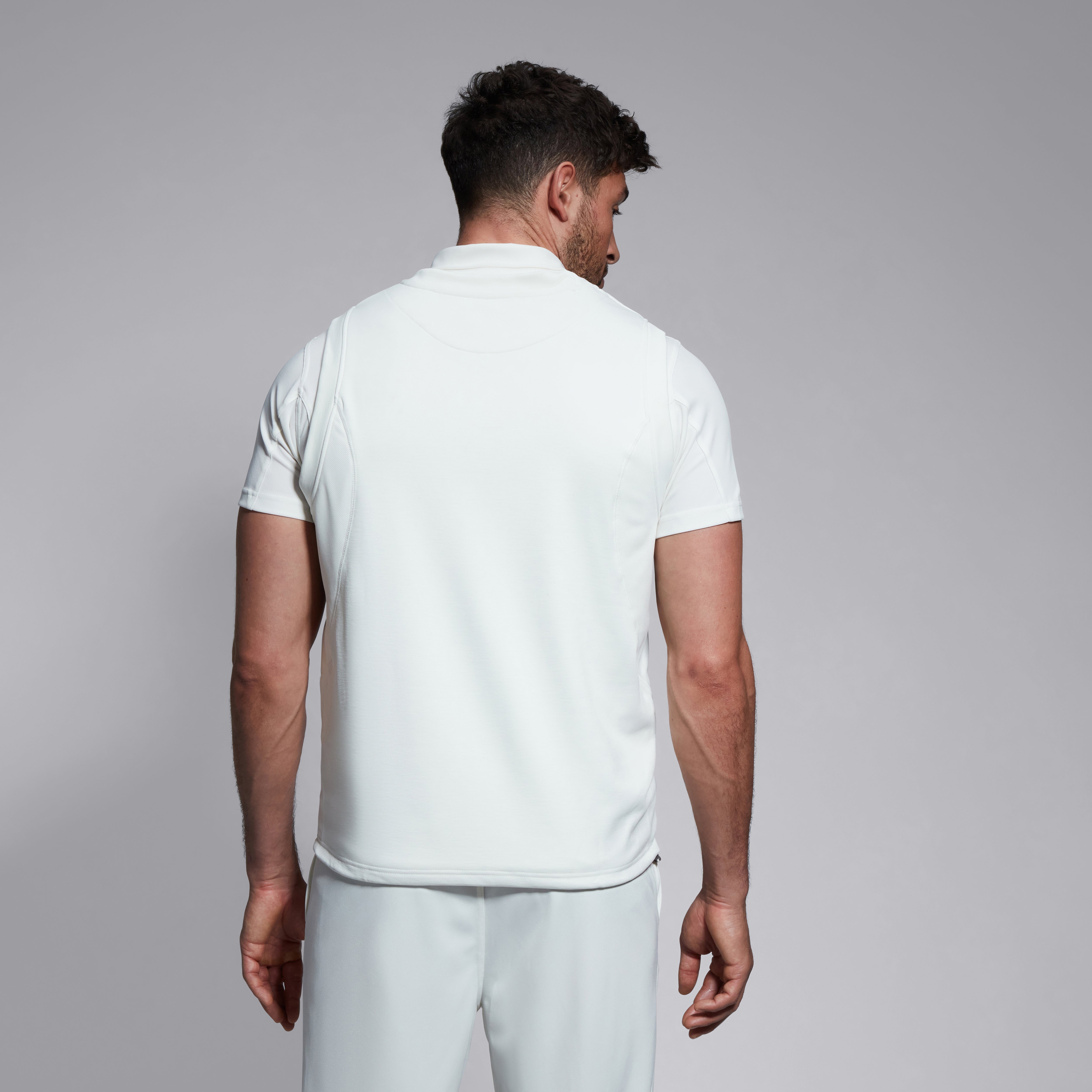 canterbury-sleeveless-cricket-overshirt-hombre-crema-camisa-de-cricket-sin-manga image 2