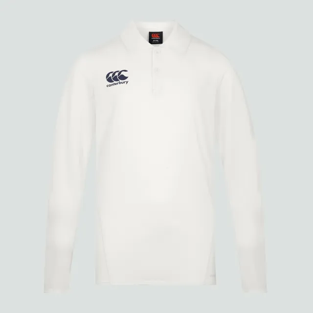 camiseta-polo-canterbury-cricket-manga-larga-crema-para-hombre image 1