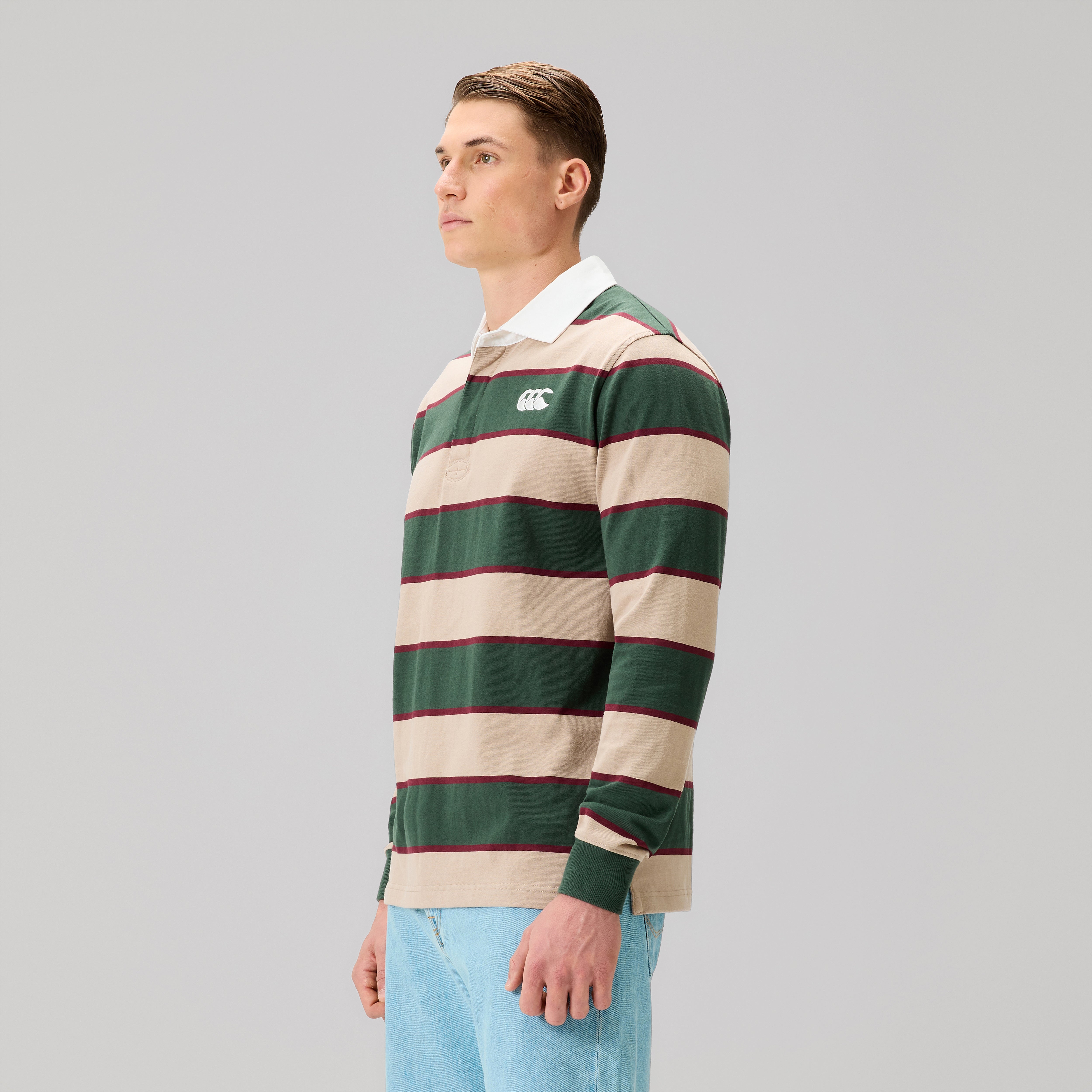 camiseta-de-rugby-canterbury-fundamentals-stripe-rugby-jersey-verde-para-hombre image 3