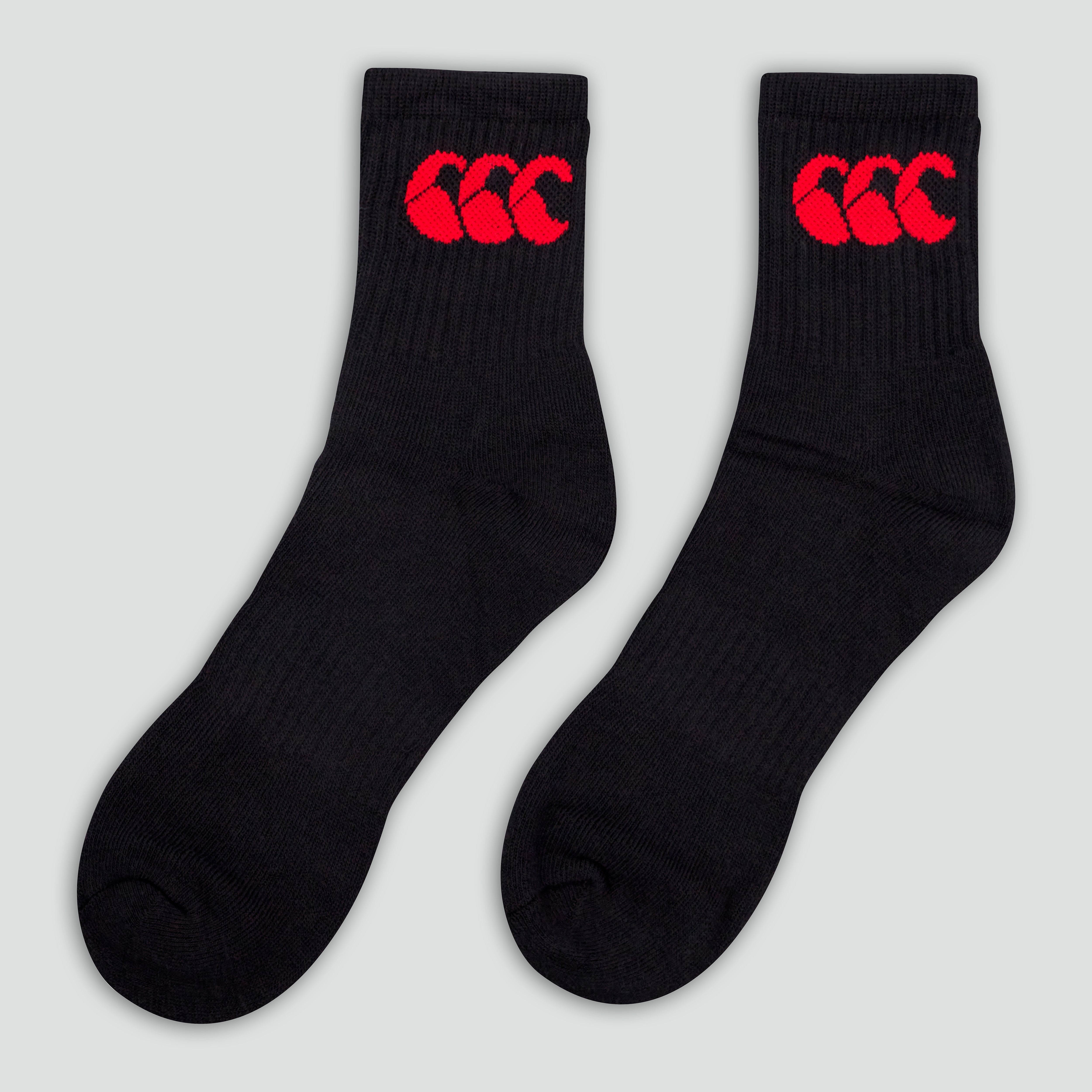 canterbury-calcetines-crew-adulto-unisex-3-pares-negro-rojo image 1
