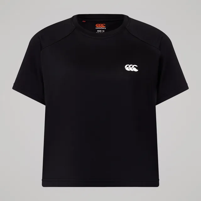canterbury-womens-tempo-t-shirt-black-camiseta-deportiva-de-corte-cropped image 1