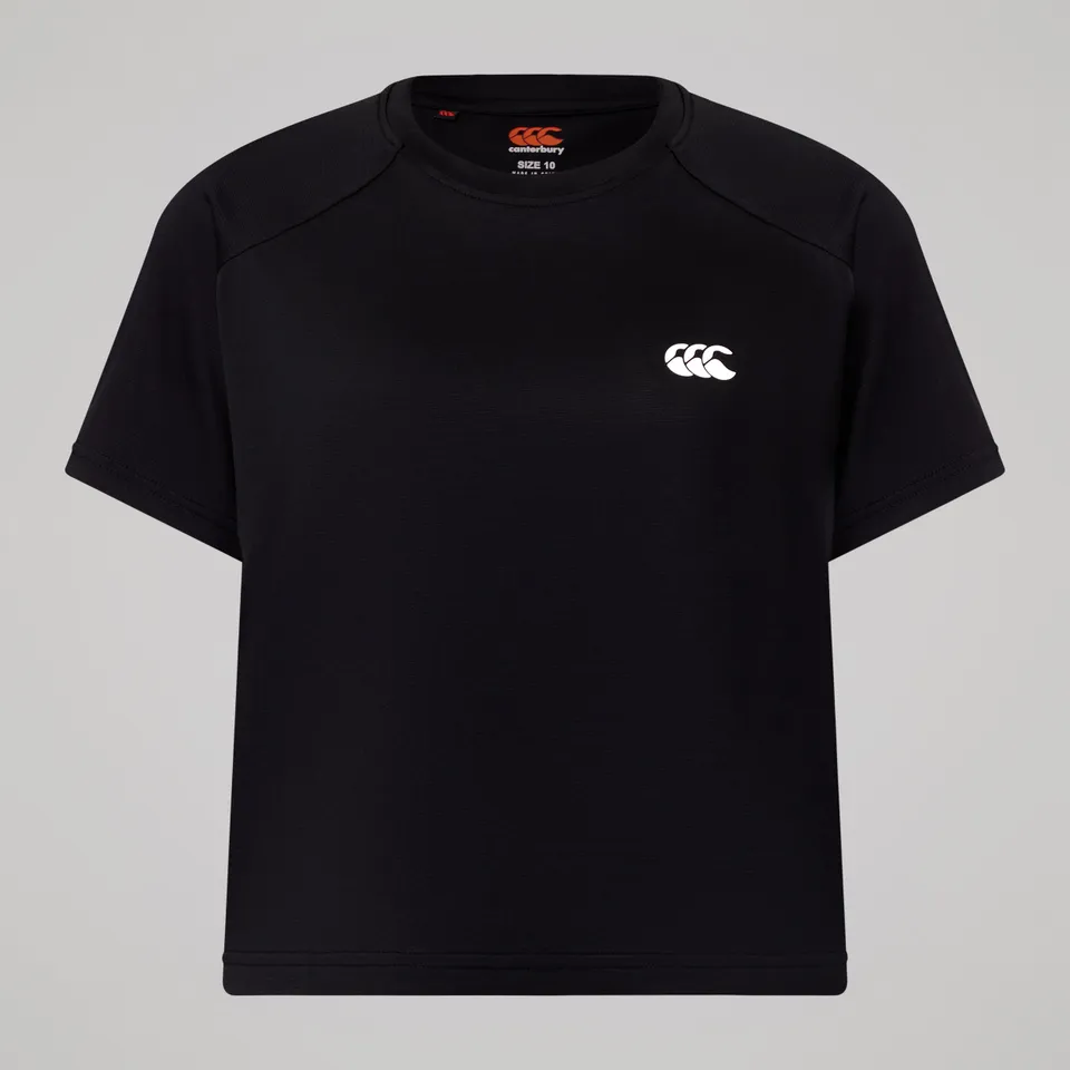 canterbury-womens-tempo-t-shirt-black-camiseta-deportiva-de-corte-cropped image 1