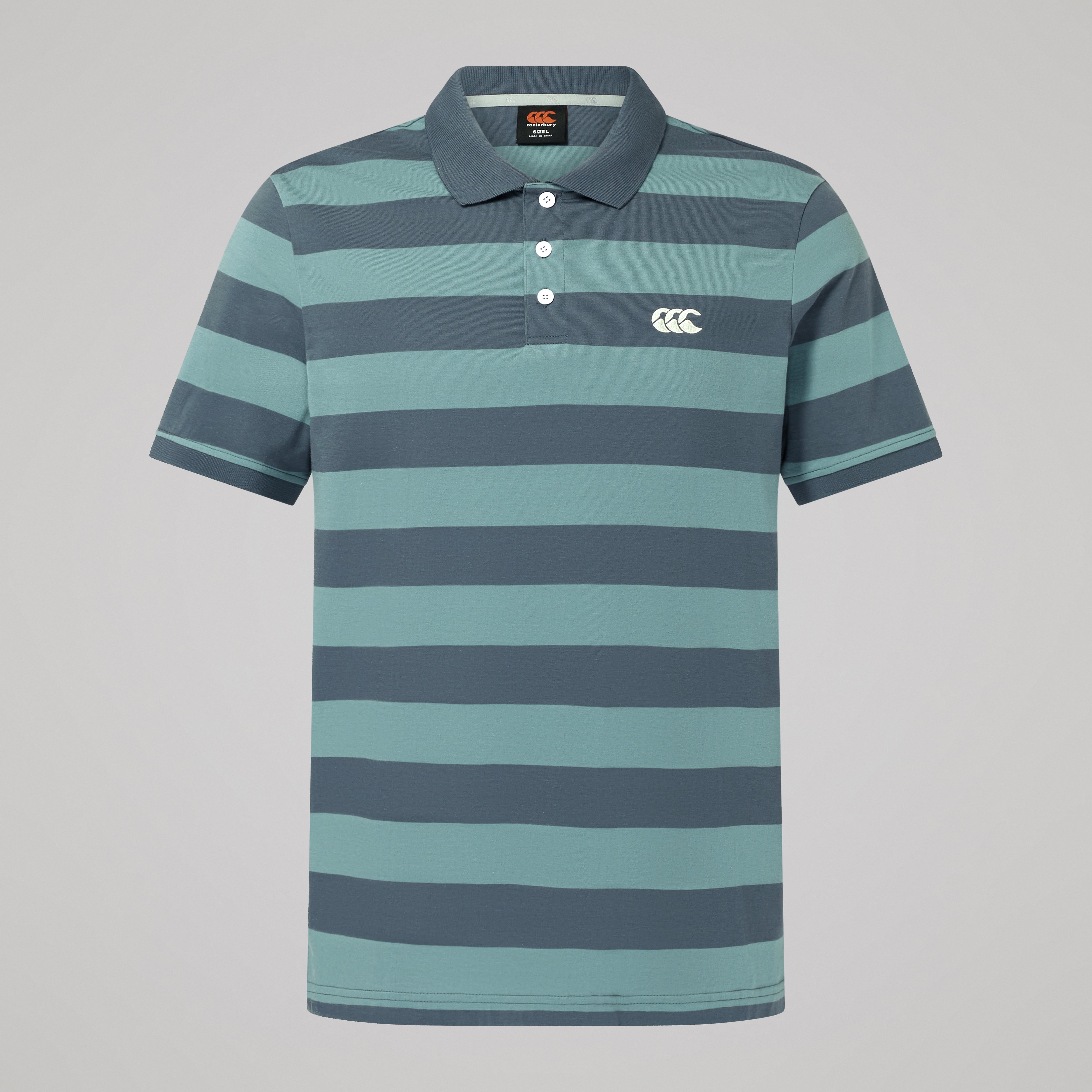 canterbury-mens-fundamentals-stripe-polo-shirt-grey image 1