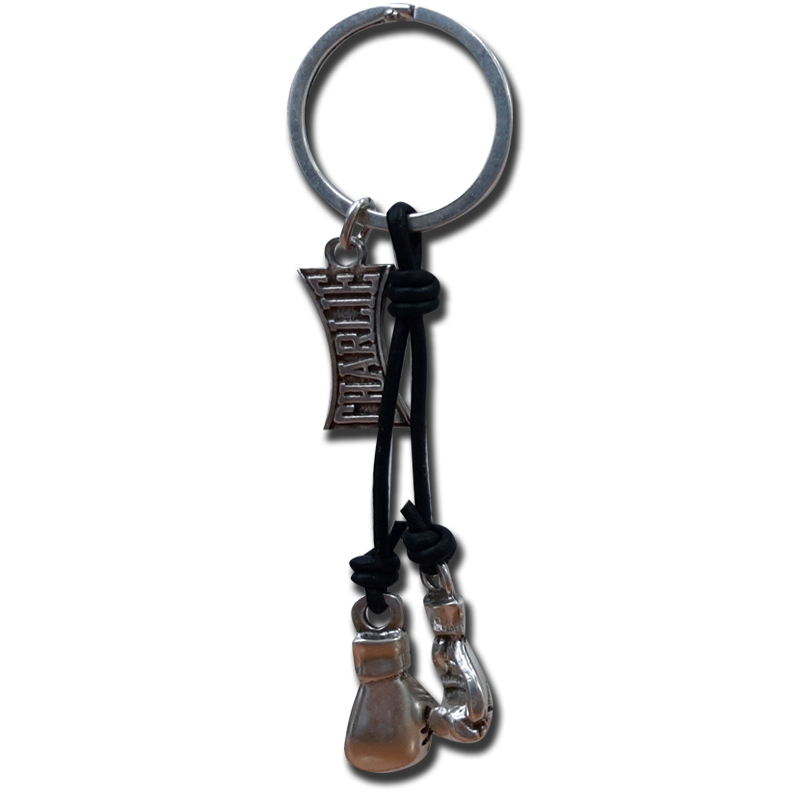charlie-boxing-llavero-metal-piel-llavero-de-metal-y-piel-con-dise-o-vintage image 1