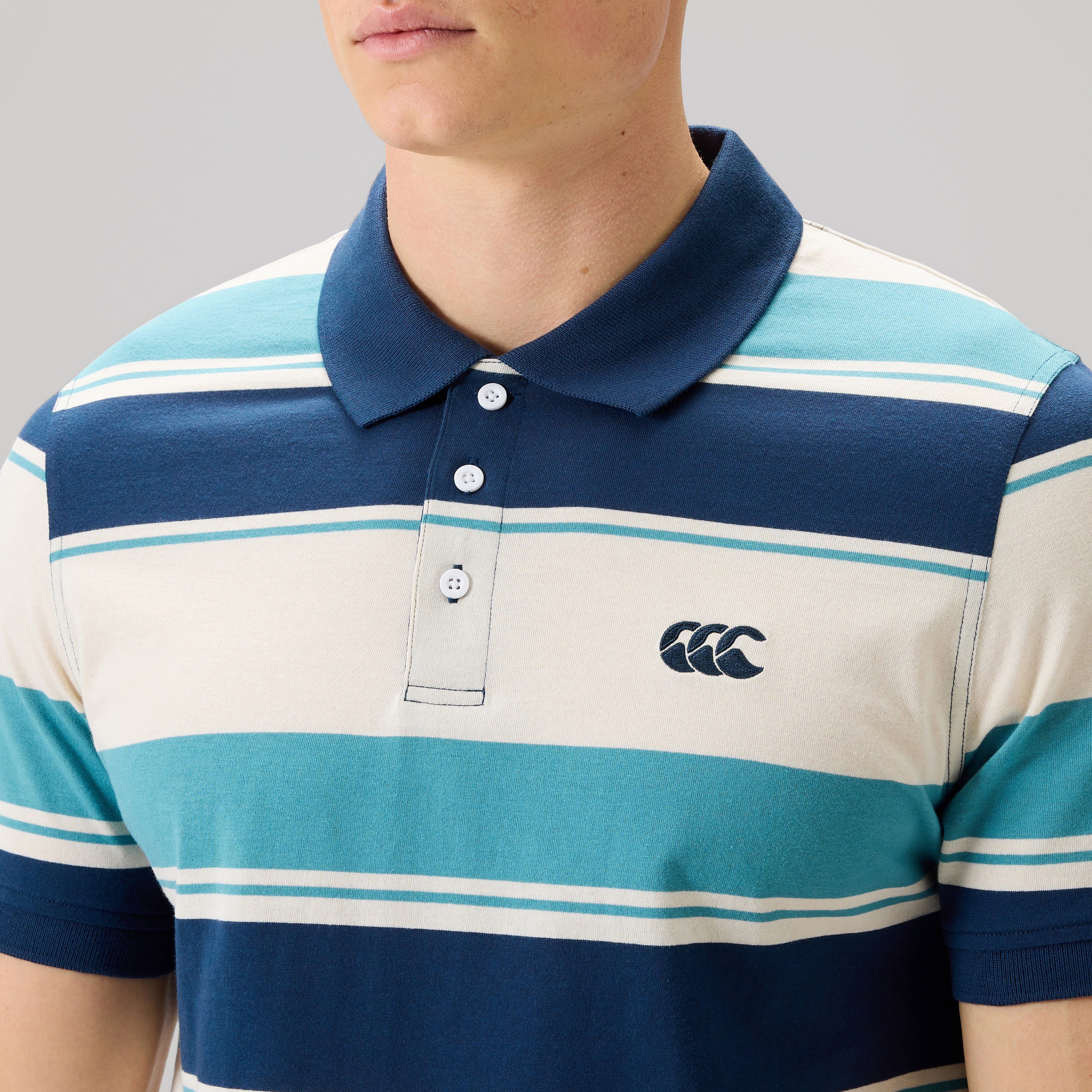 canterbury-fundamentals-polo-a-rayas-azul-para-hombre image 7