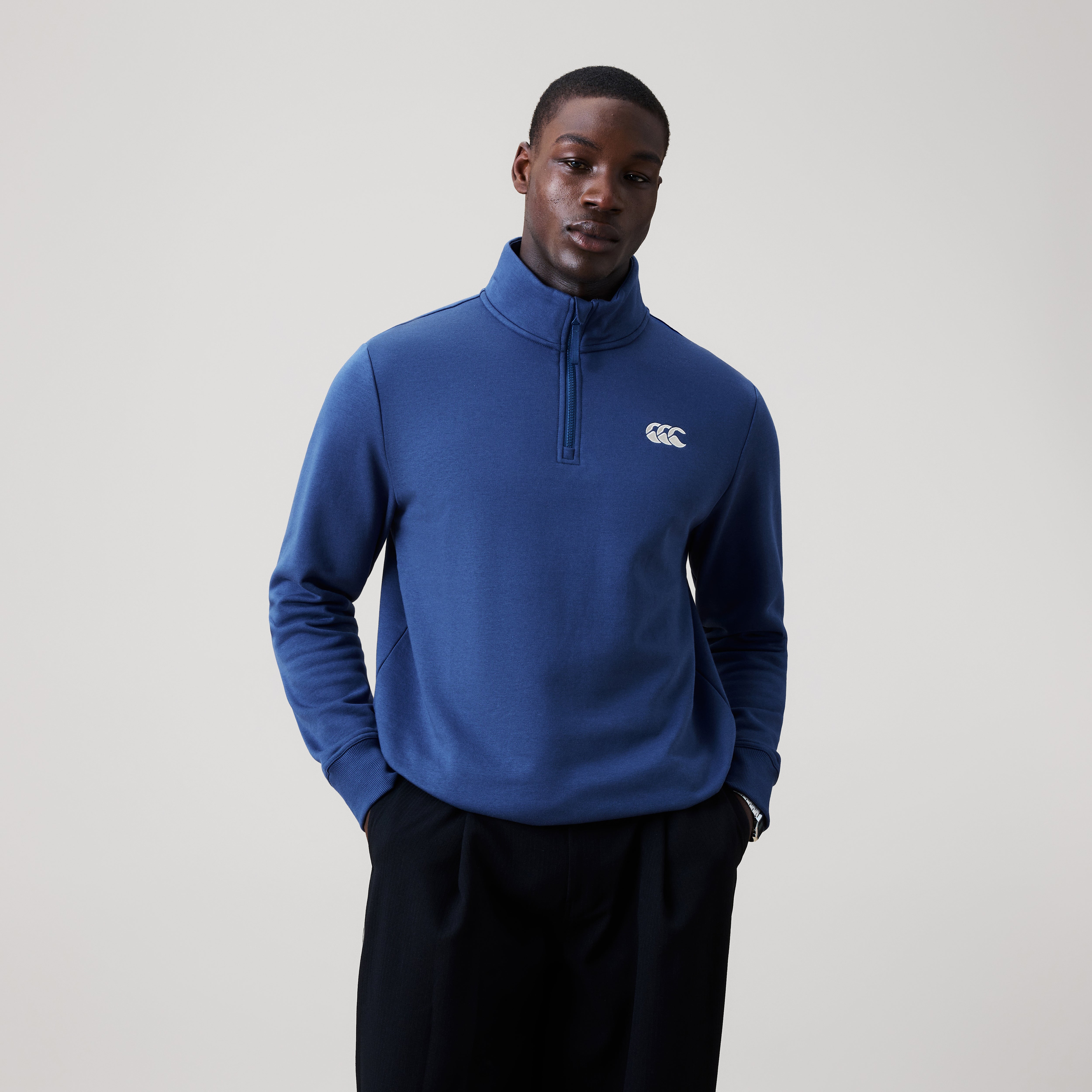 canterbury-mens-open-hem-1-4-zip-sweatshirt-blue image 3