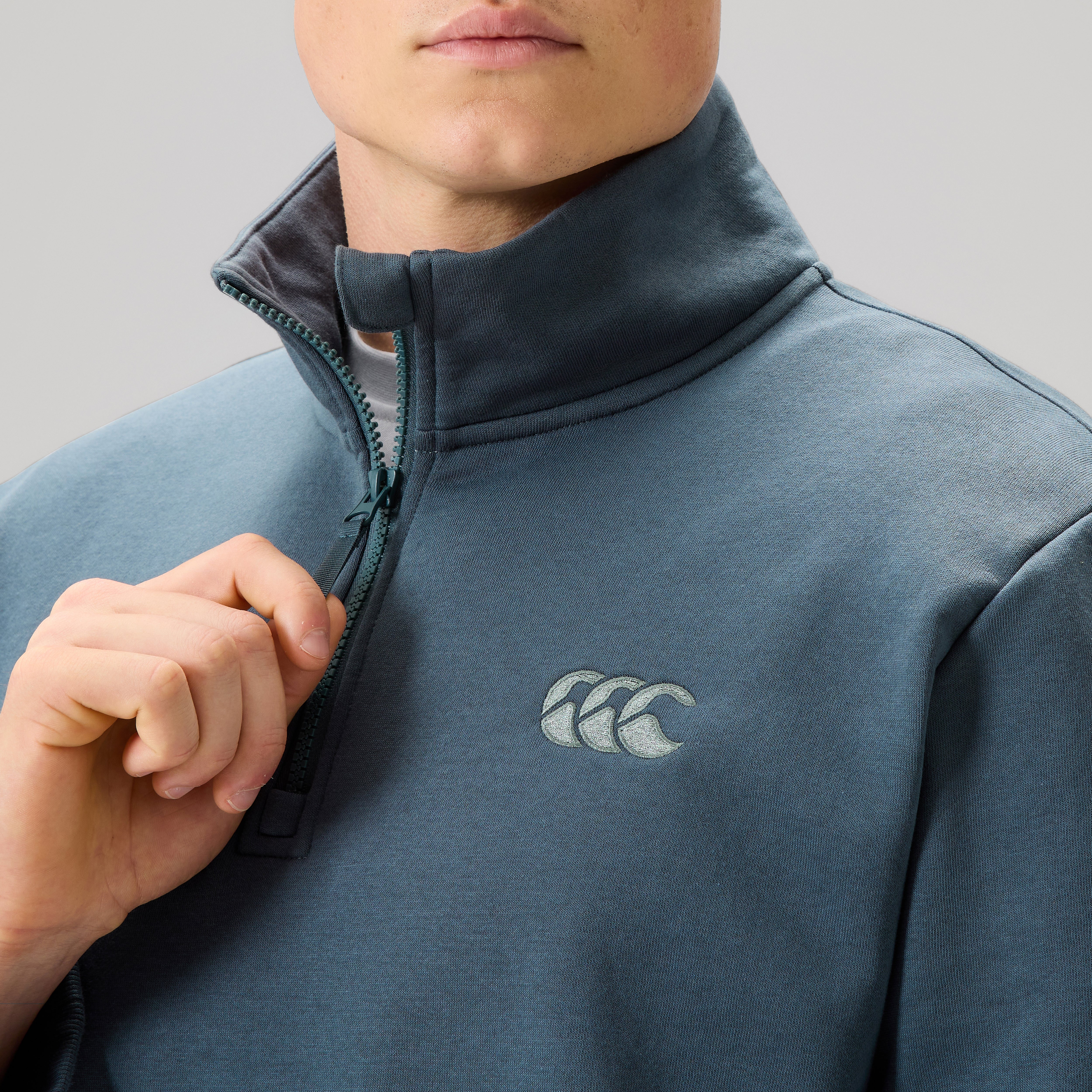 canterbury-sudadera-con-media-cremallera-fundamentals-gris-para-hombre image 7