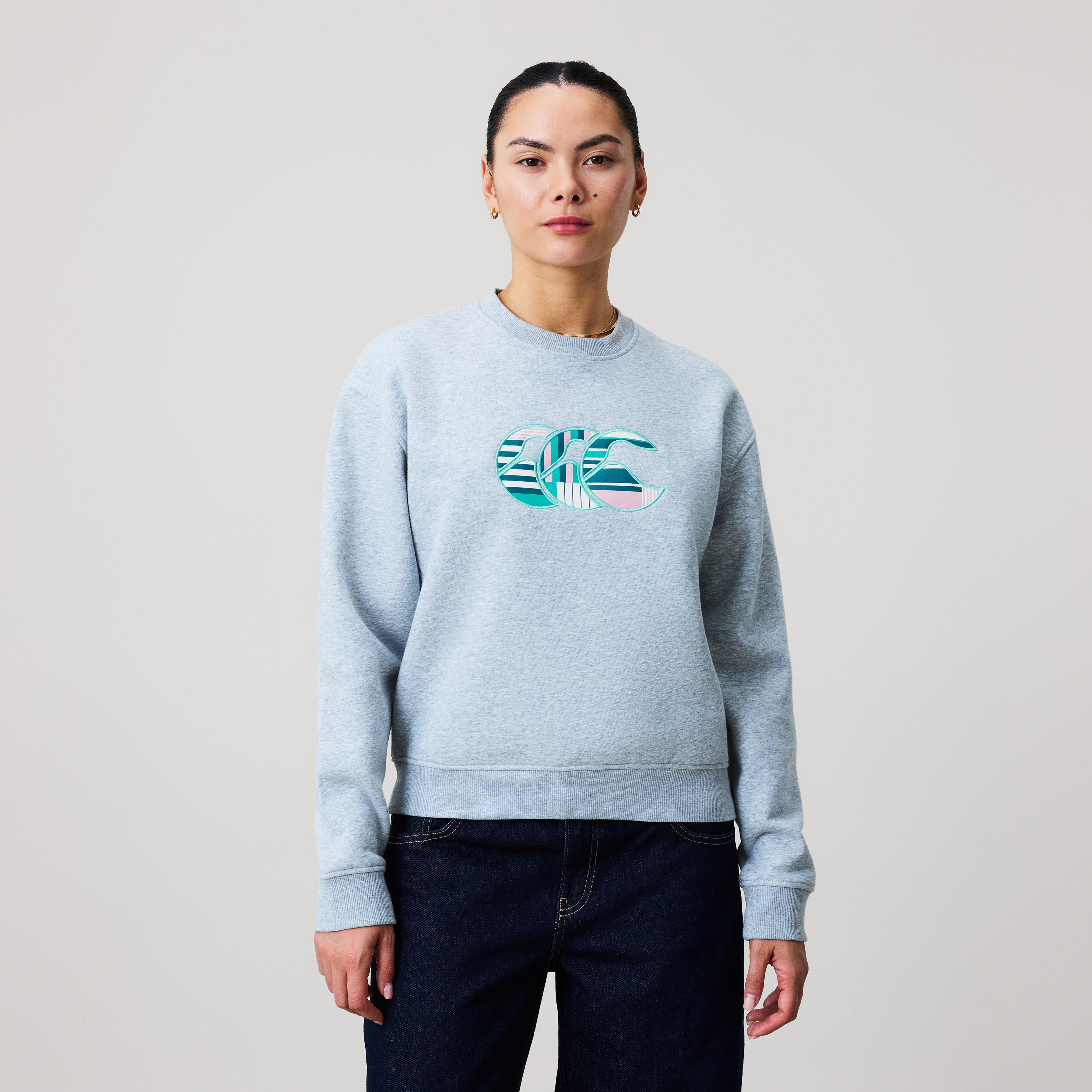 canterbury-womens-uglies-logo-crew-sweatshirt-grey image 3