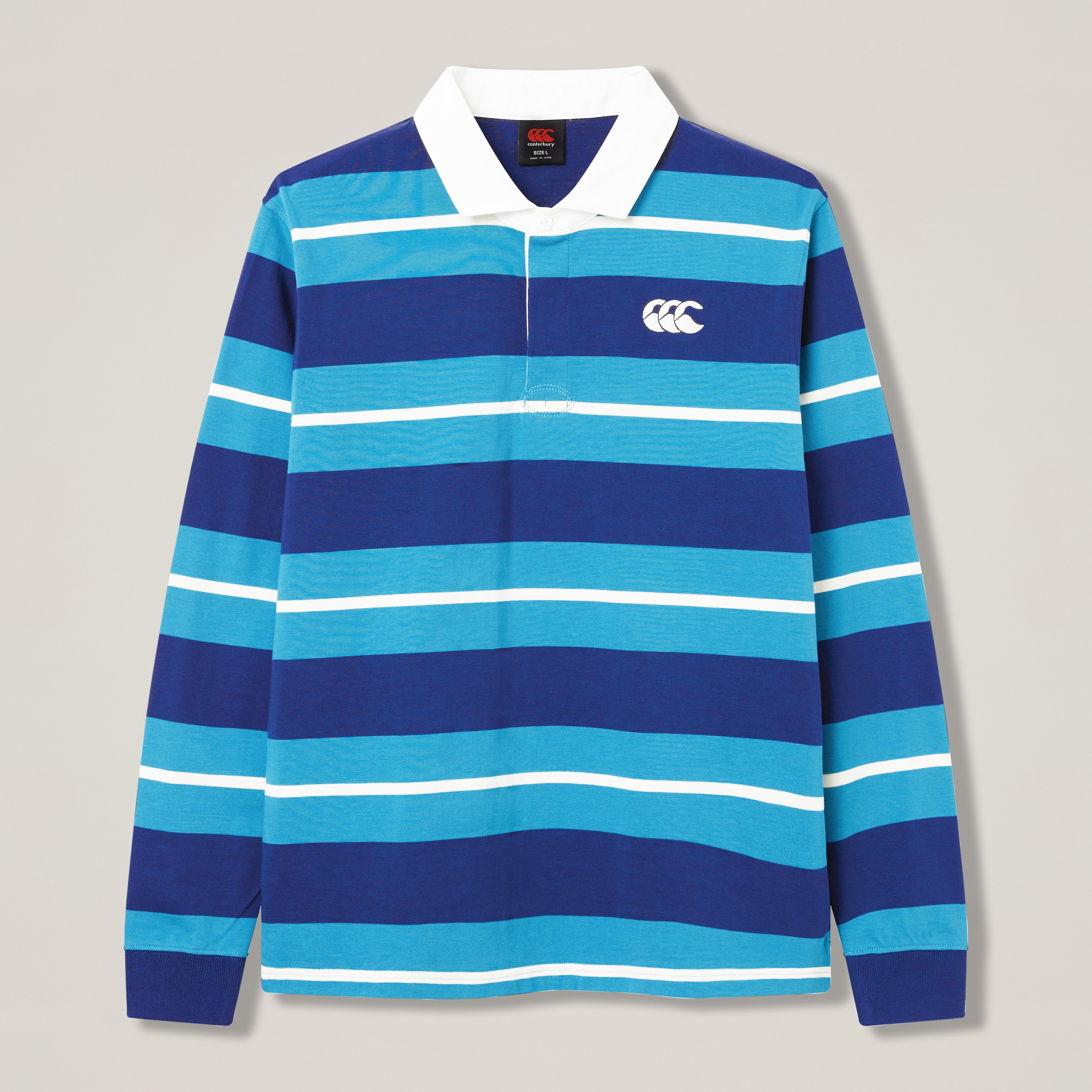 camiseta-de-rugby-canterbury-stripe-azul-para-hombre image 1