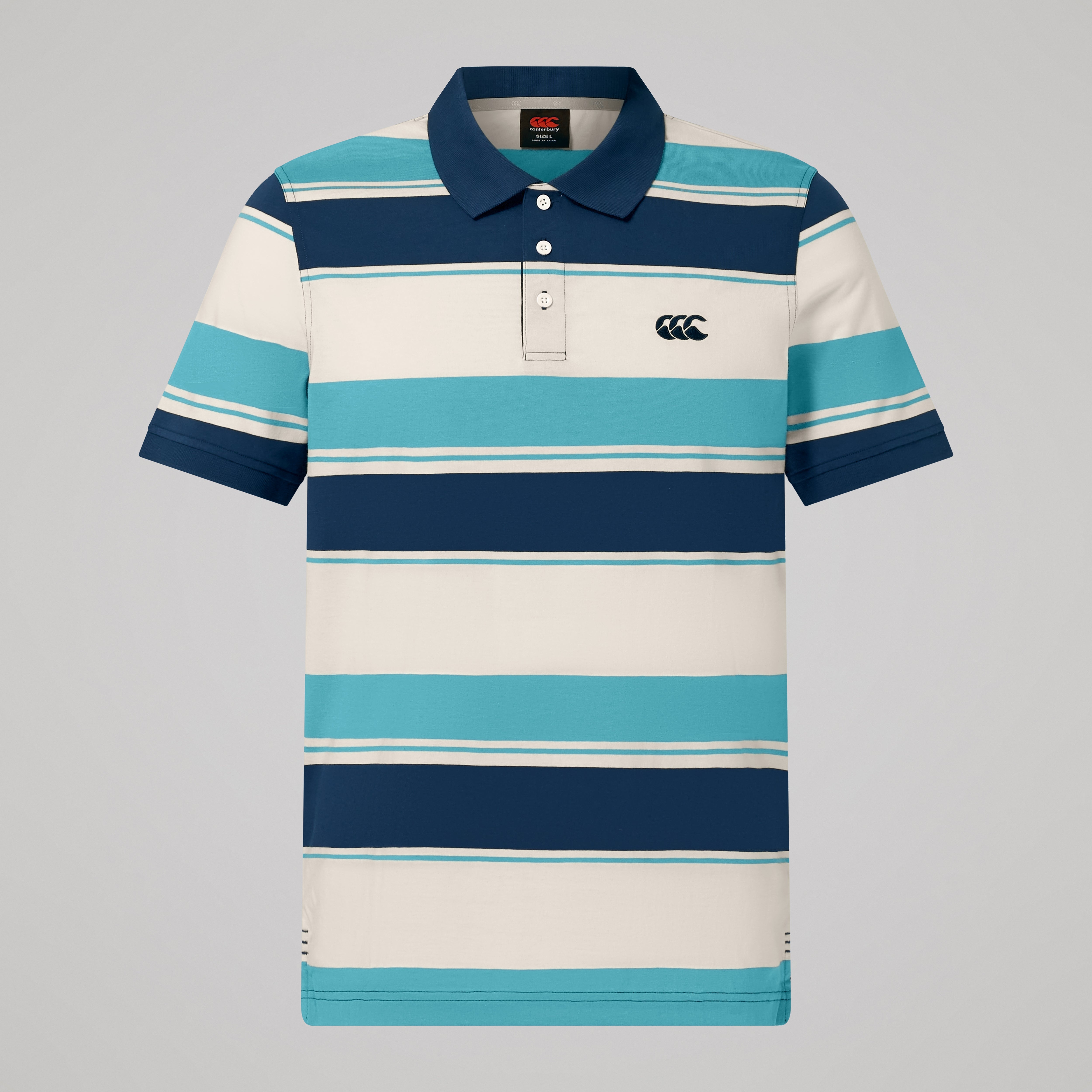 canterbury-fundamentals-polo-a-rayas-azul-para-hombre image 1