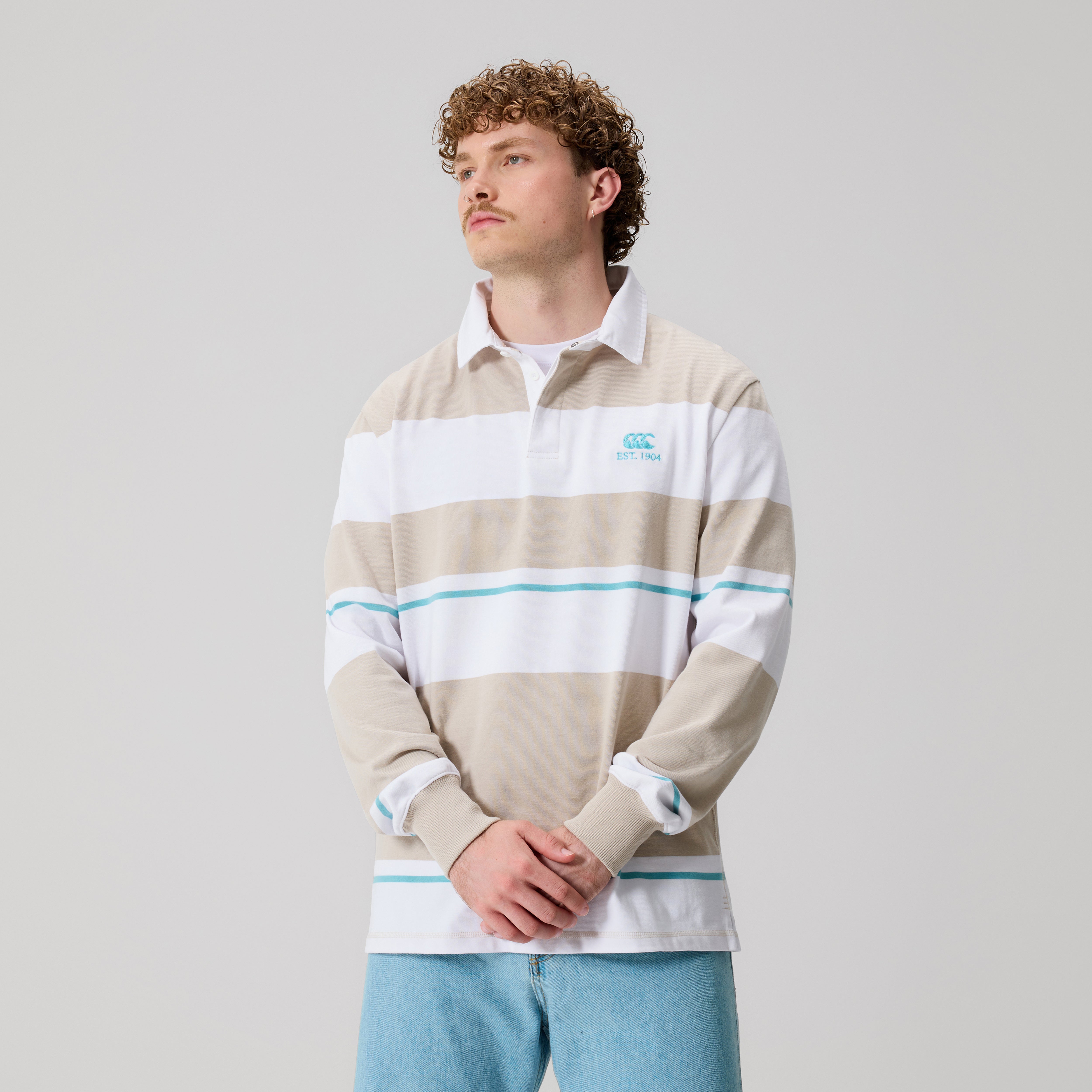 camiseta-de-rugby-canterbury-multi-stripe-para-hombre-beige image 1