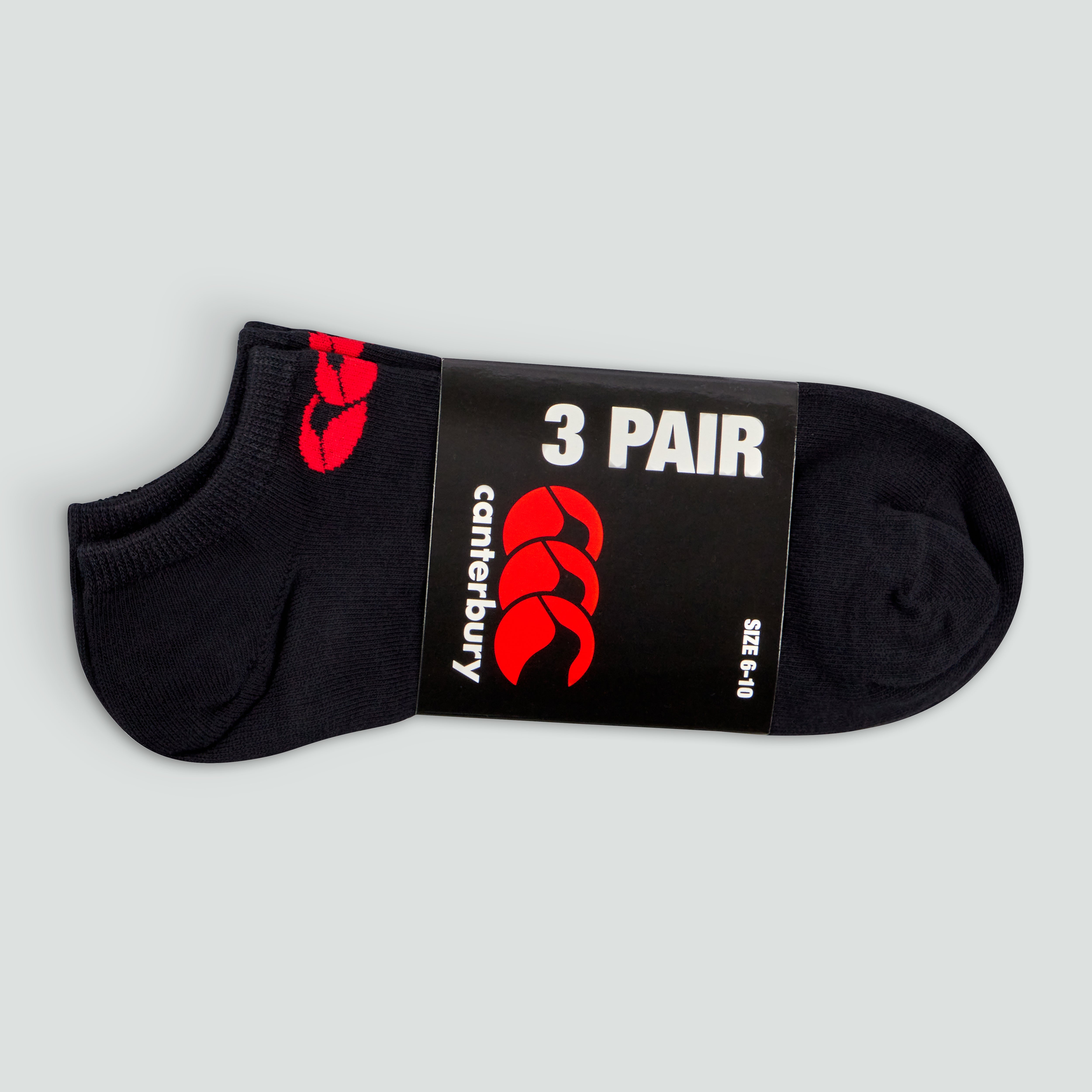 canterbury-adult-unisex-trainer-liners-3-pack-black-red image 2