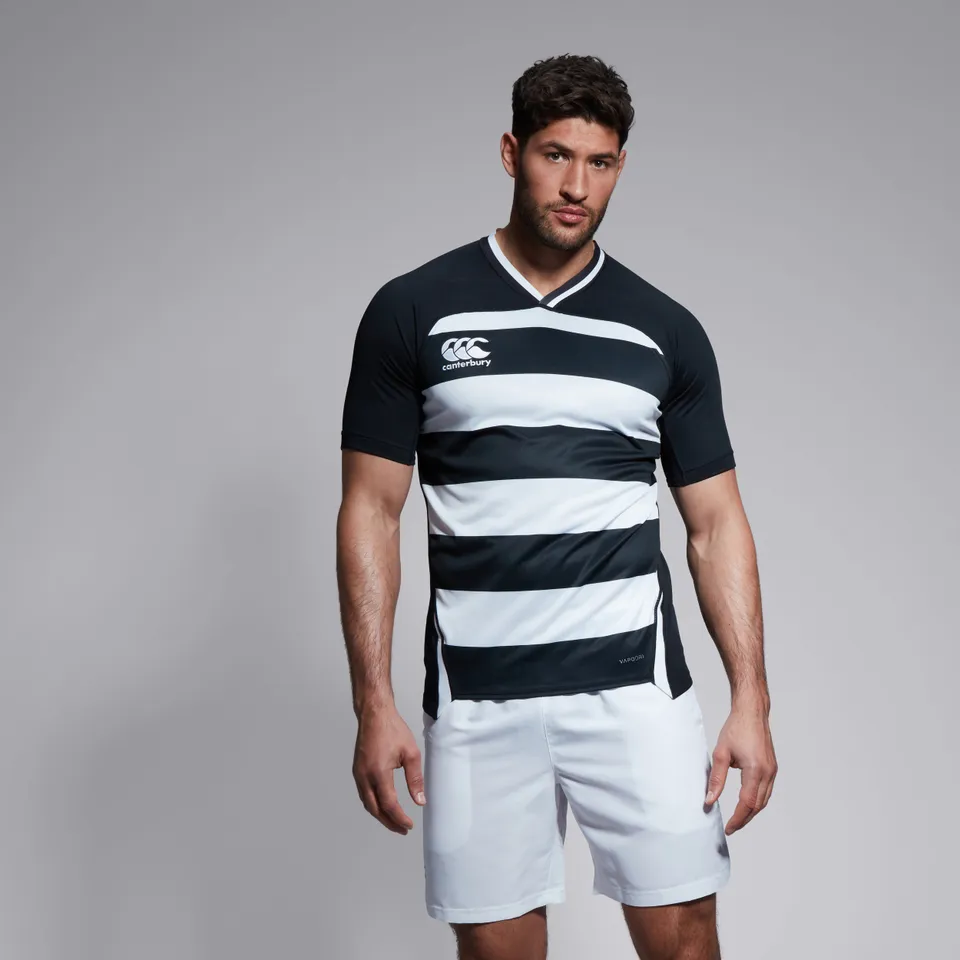 canterbury-camiseta-de-rugby-vapodri-evader-hooped-para-hombre-negra image 1