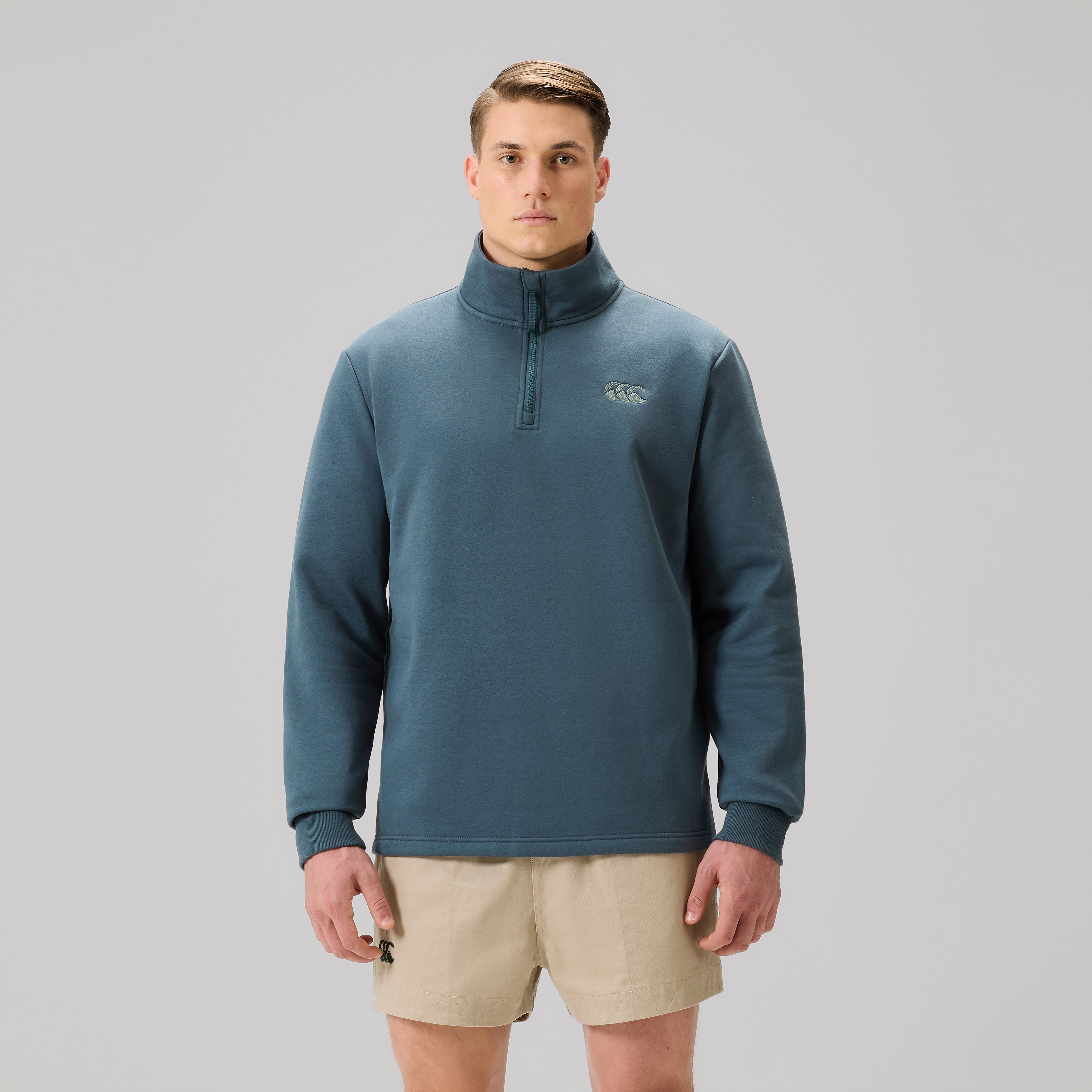 canterbury-sudadera-con-media-cremallera-fundamentals-gris-para-hombre image 3