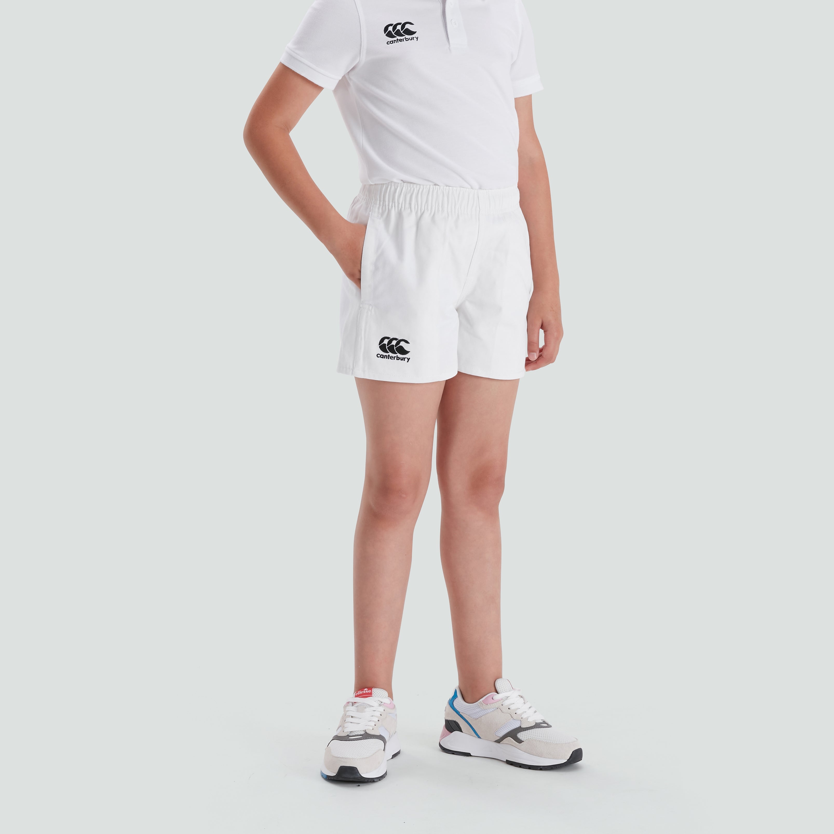 canterbury-junior-unisex-professional-cotton-short-white image 1