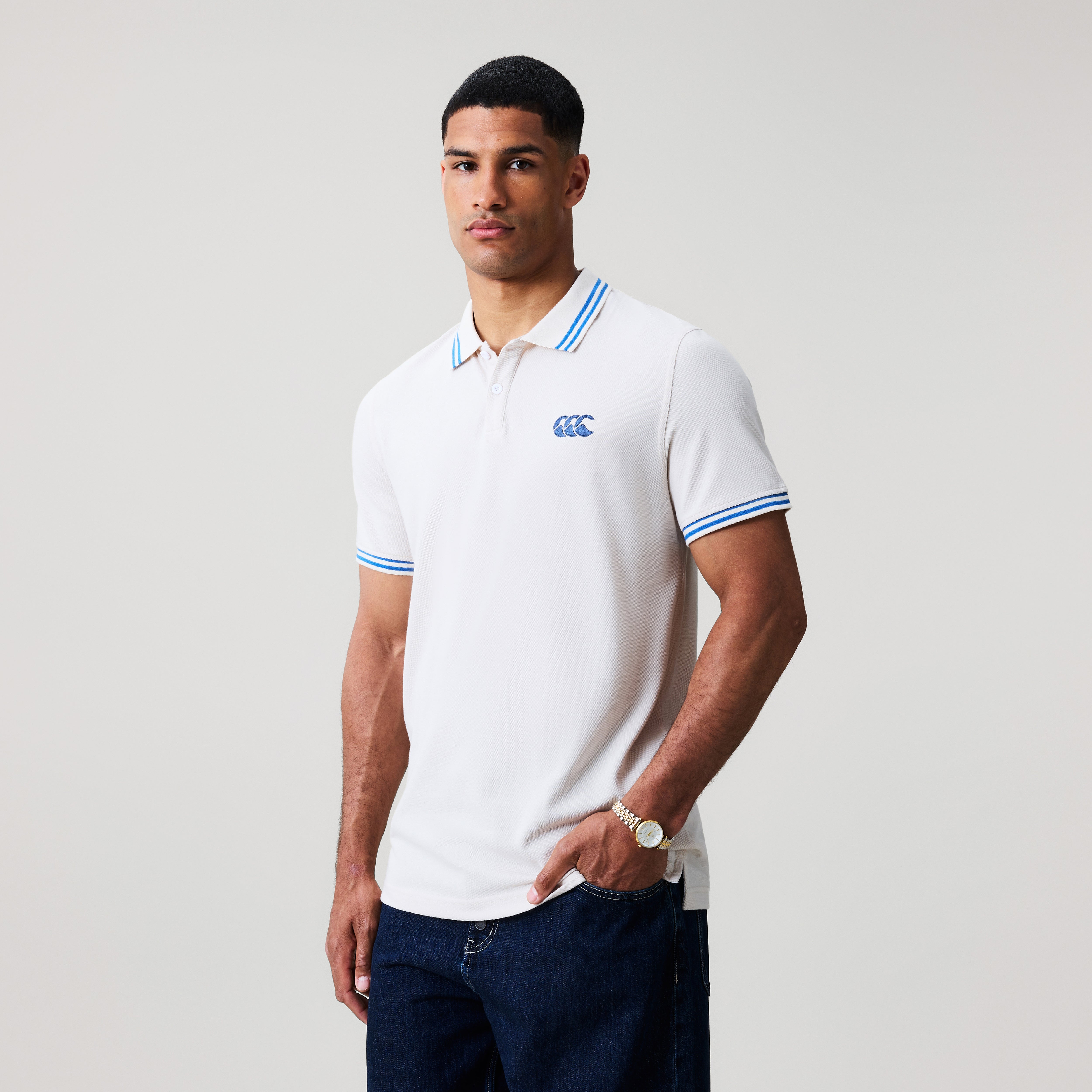 polo-canterbury-solid-pique-gris-para-hombre image 4