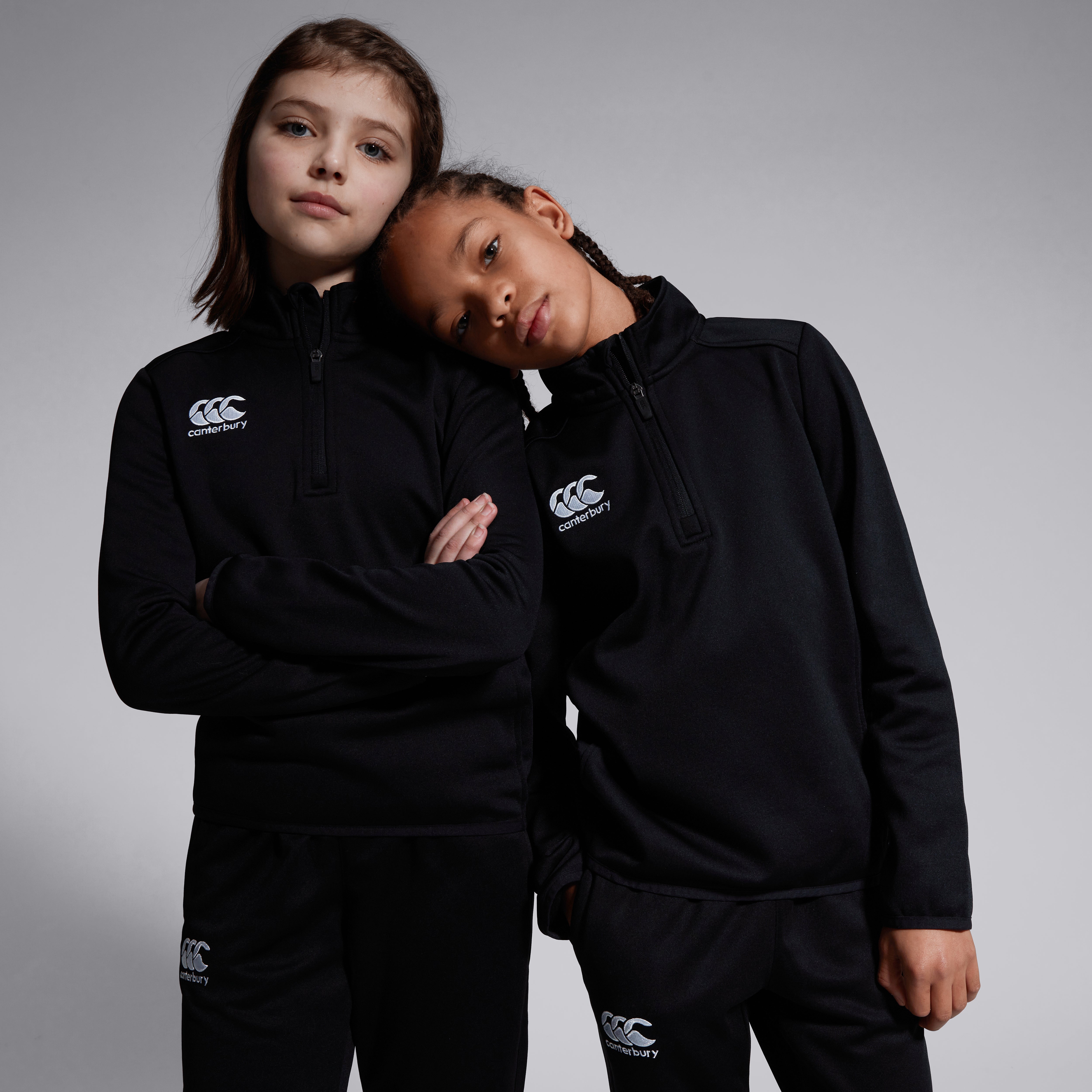 canterbury-club-1-4-zip-midlayer-junior-unisex-negro image 1