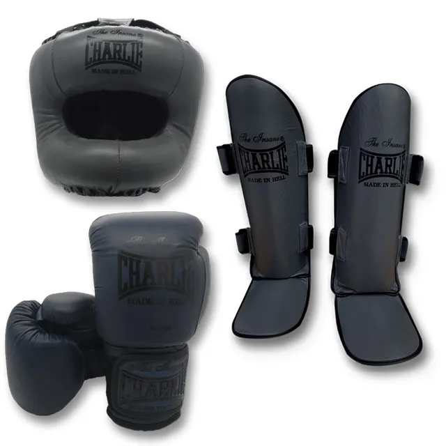 charlie-boxing-pack-m-full-kick-grafito-guantes-espinillera-casco-ahorra-37 image 1