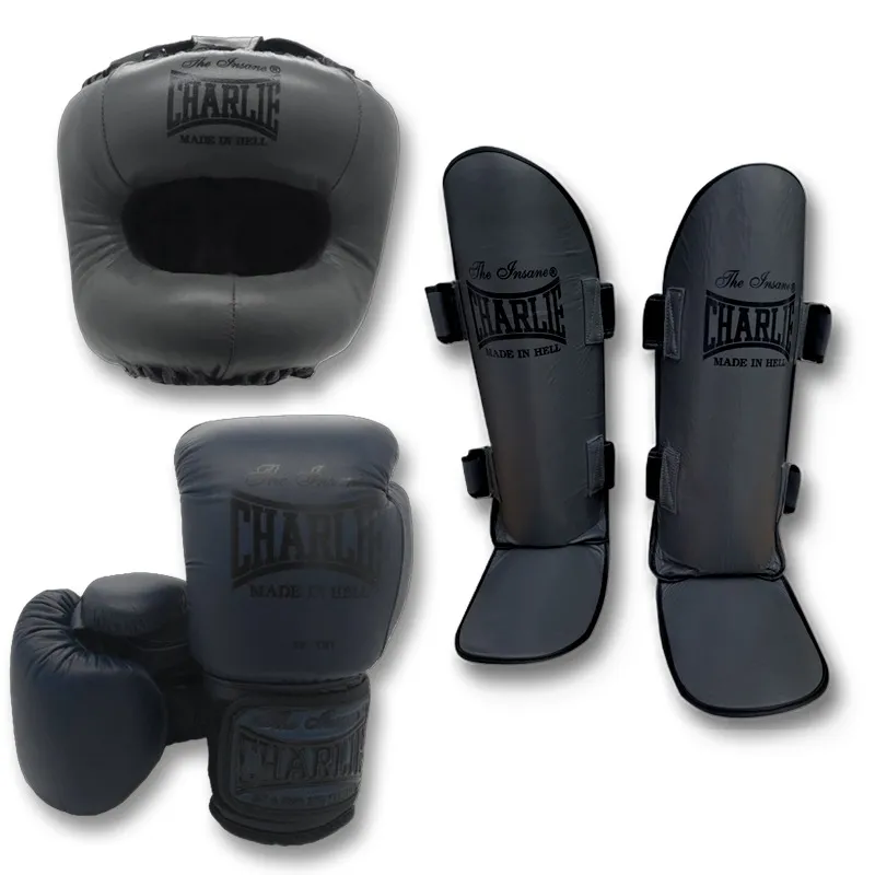 charlie-boxing-pack-m-full-kick-grafito-guantes-espinillera-casco-ahorra-37 image 1