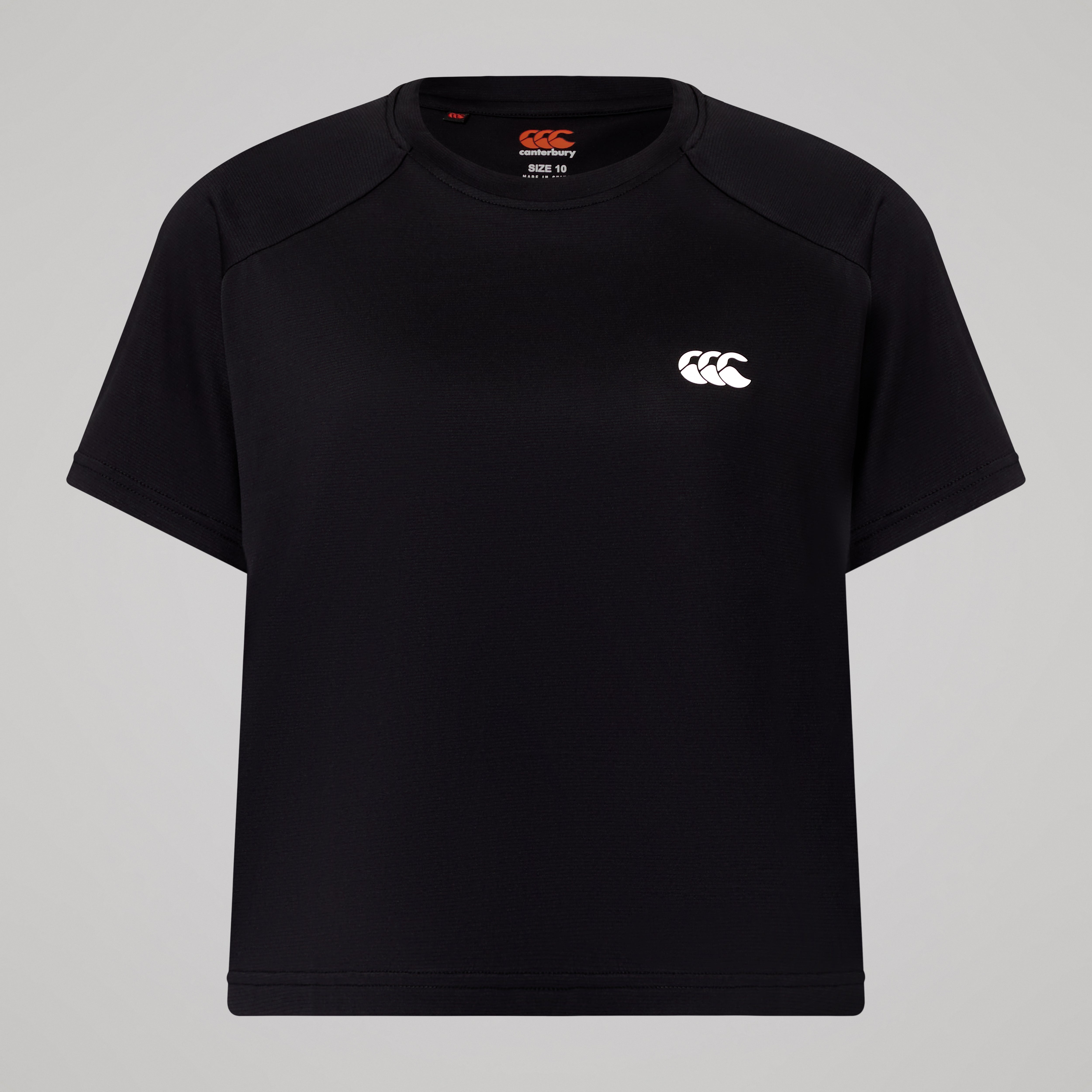 canterbury-womens-tempo-t-shirt-black-camiseta-deportiva-de-corte-cropped image 1