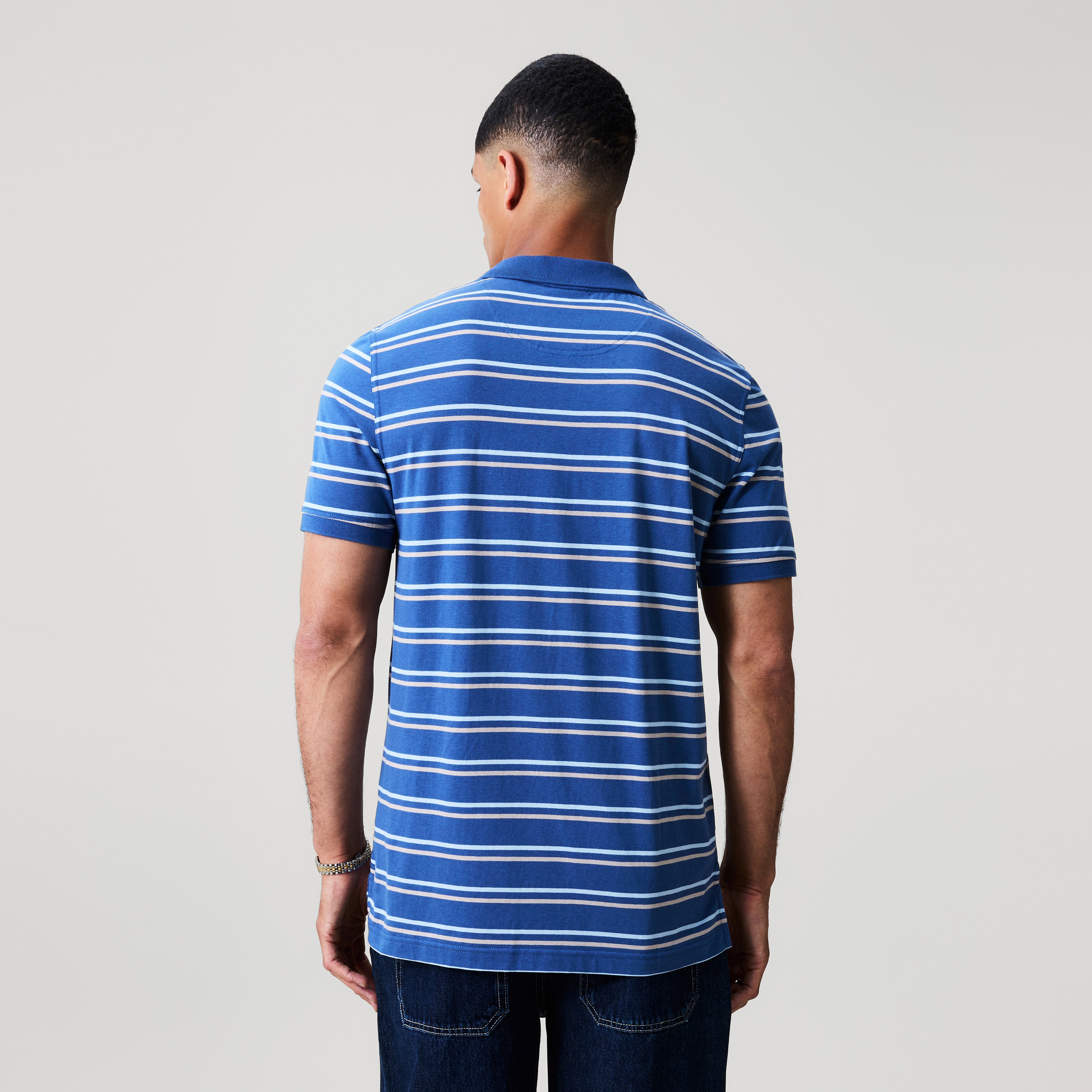 canterbury-mens-yarn-dye-stripe-polo-shirt-black image 3