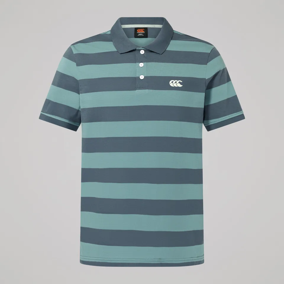 canterbury-mens-fundamentals-stripe-polo-shirt-grey image 1