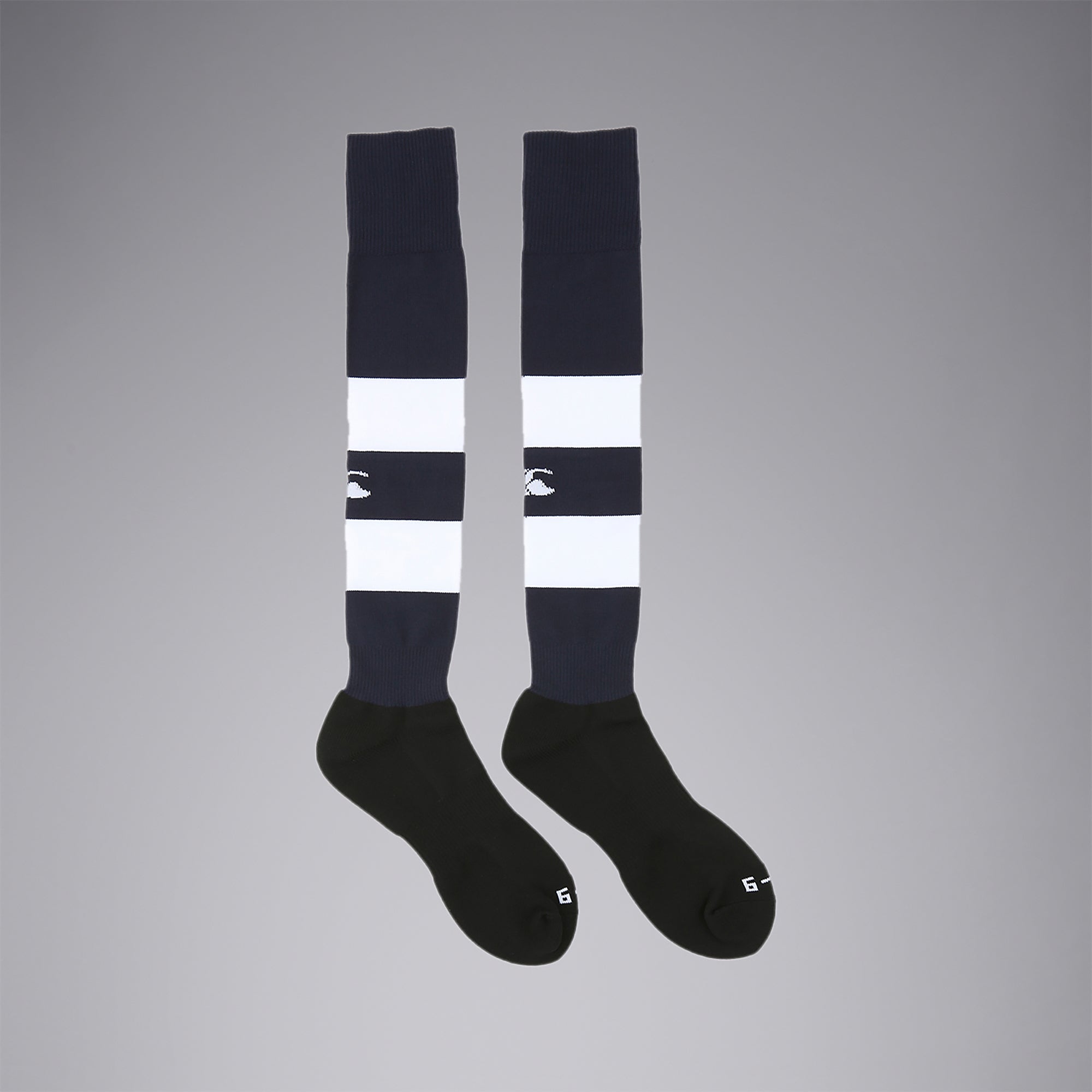 calcetines-de-rugby-canterbury-club-hooped-azul-marino-blanco-para-adulto-unisex image 1