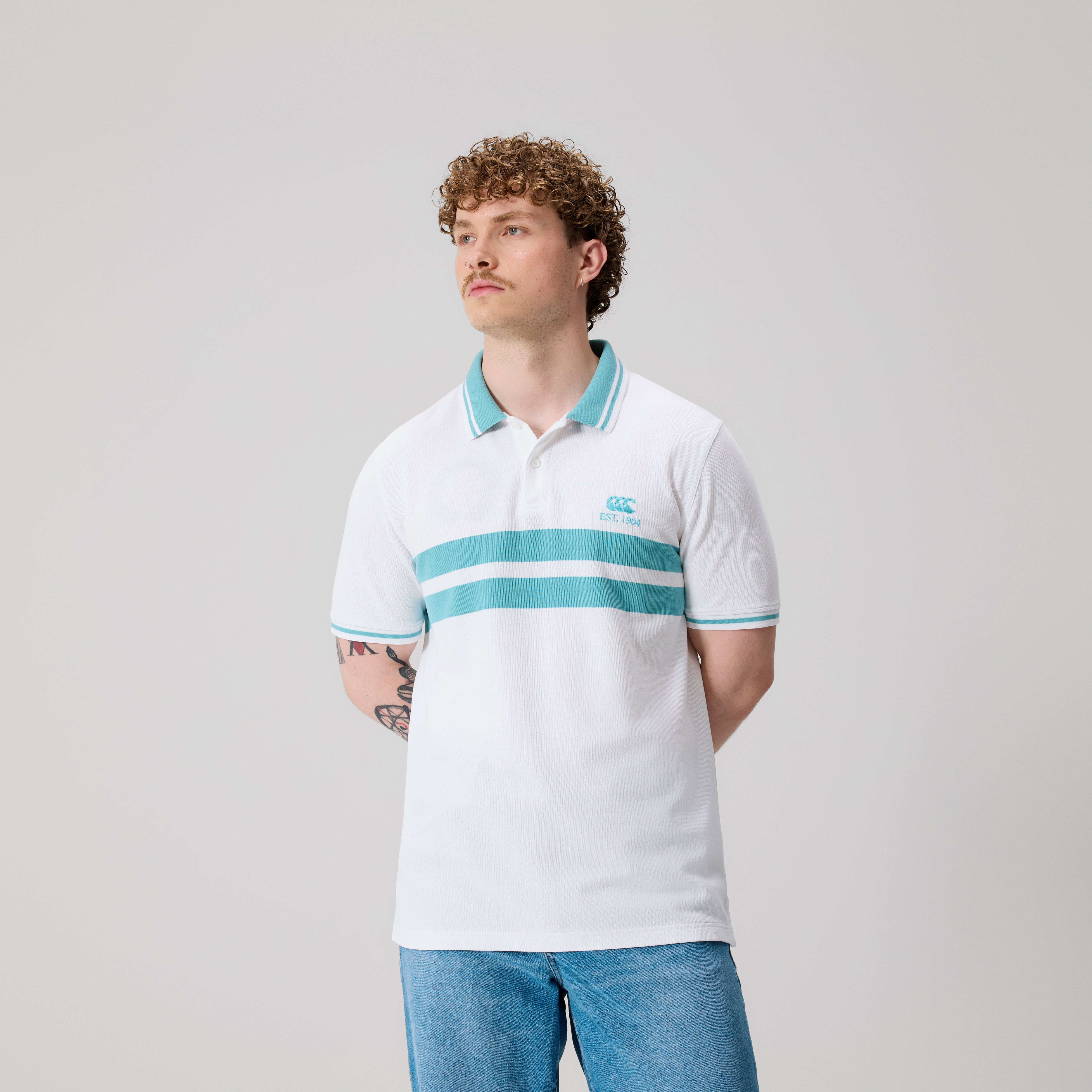 polo-canterbury-chest-stripe-blanco-hombre image 1