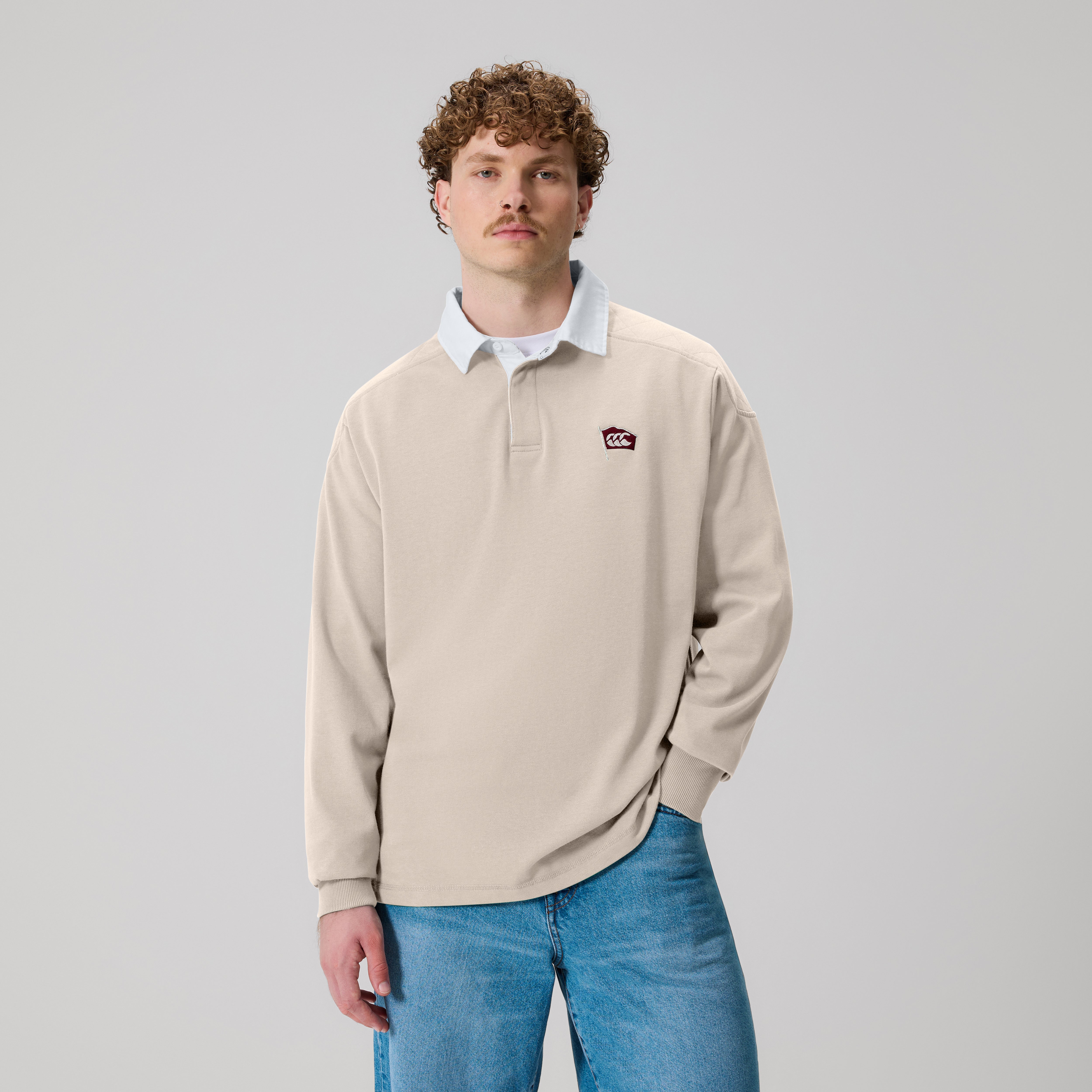 canterbury-the-rugby-jersey-beige-camiseta-de-rugby-de-algod-n-para-hombre image 1